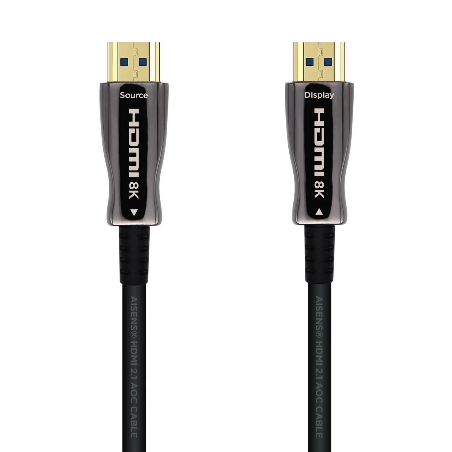 AISENS Cable HDMI V2.1 AOC Ultra Alta Velocidad / HEC 8k@60Hz 4k@120Hz 4:4:4 48Gbps, A/M-A/M, Negro, 100m
