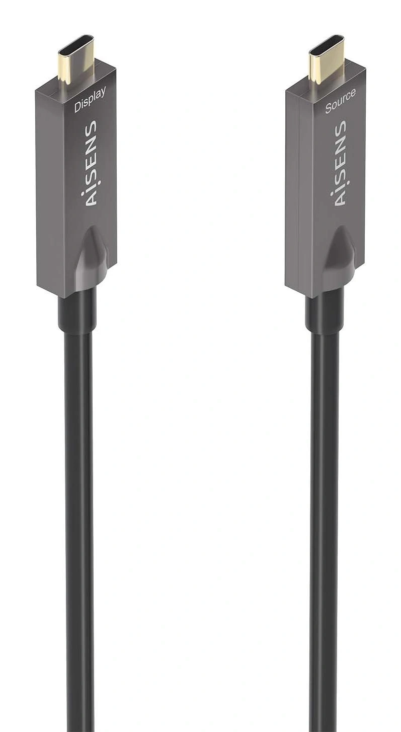 AISENS - Cable USB 3.1 Gen2 10Gbps AOC 4K@60Hz 3A 60W E-Marker, tipo USB-C/M-USB-C/M, Negro, 7.5m