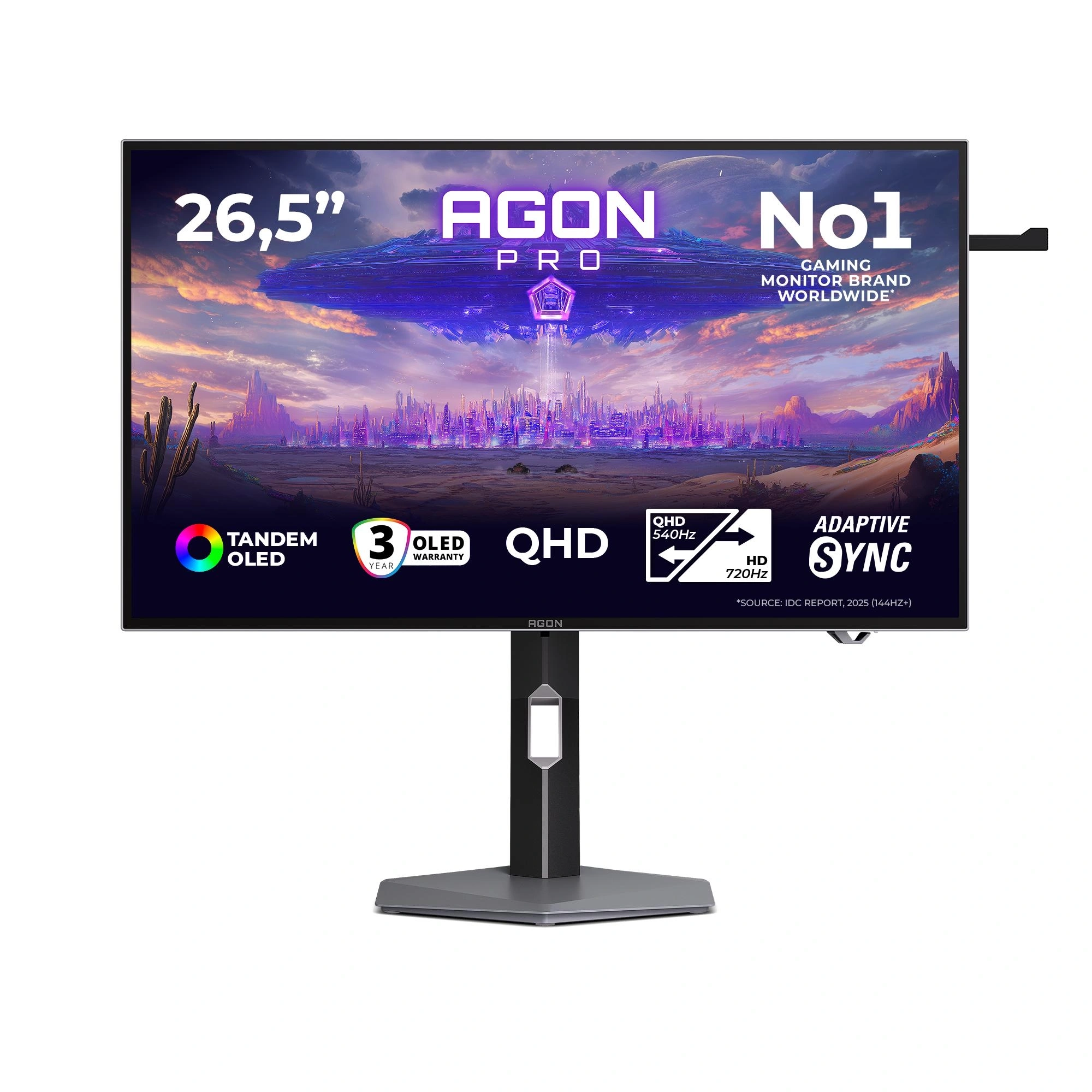 AOC AGP277QKDC pantalla para PC 68,6 cm (27") 2560 x 1440 Pixeles Gris