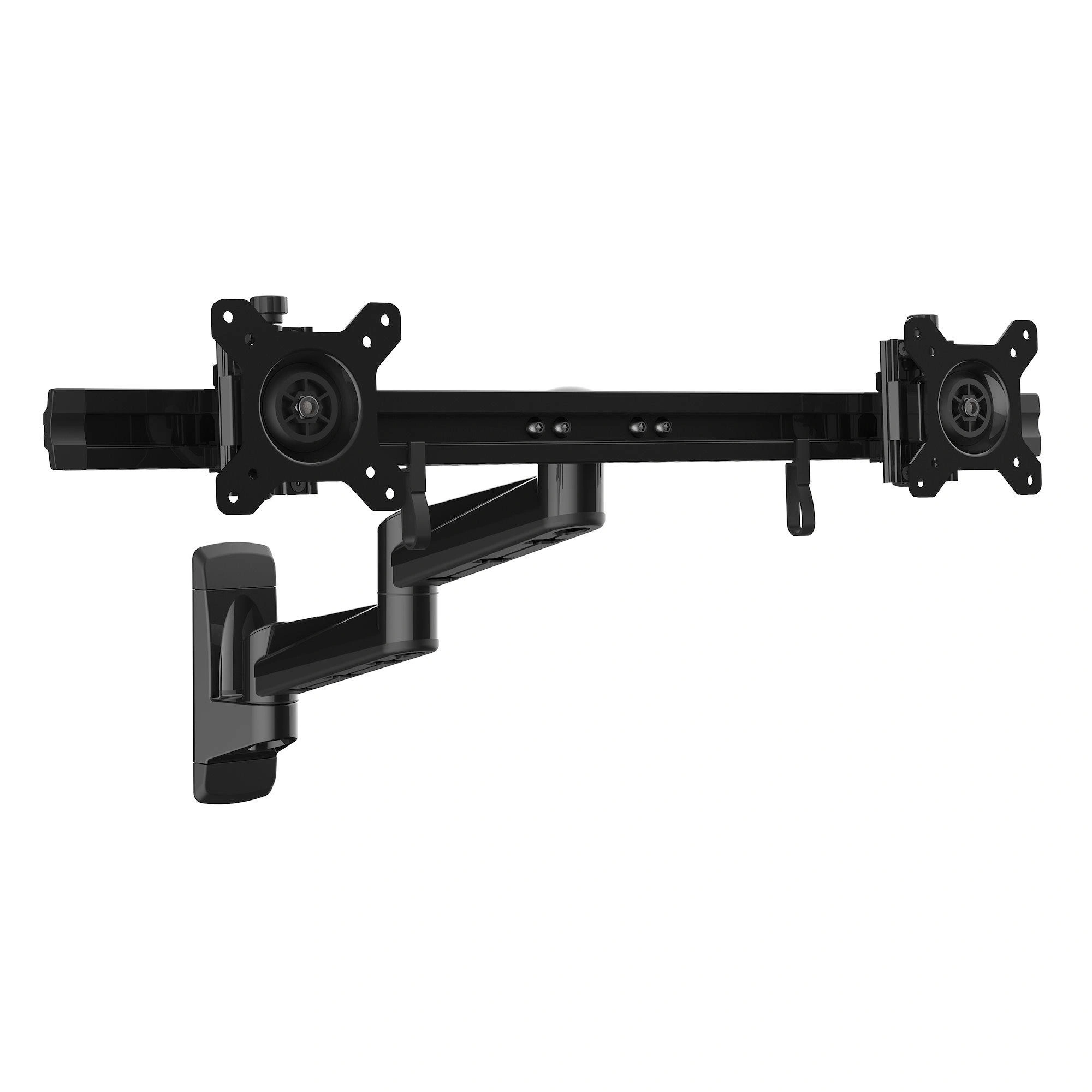 StarTech.com Brazo para Dos Monitores de Instalación en Pared - Soporte Ergonómico Articulado VESA x2 Monitores de 24" - Barra Transversal de Aju