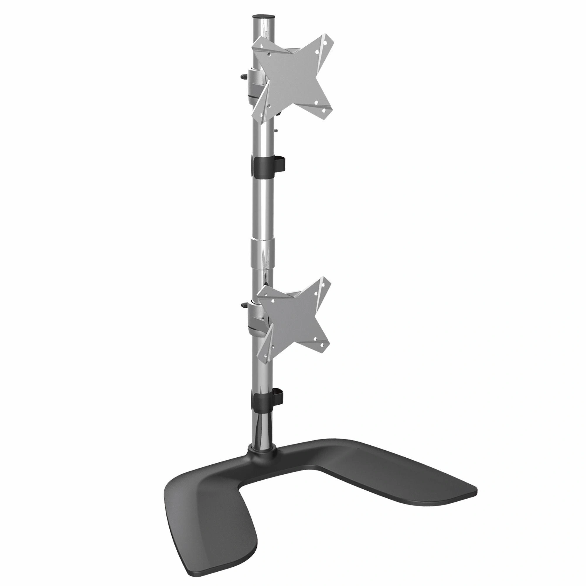StarTech.com Soporte VESA para 2 Monitores de hasta 27" - Base para Monitor Ergonómica de Sobremesa - de Montaje para 2 Monitores Apilados Vertic