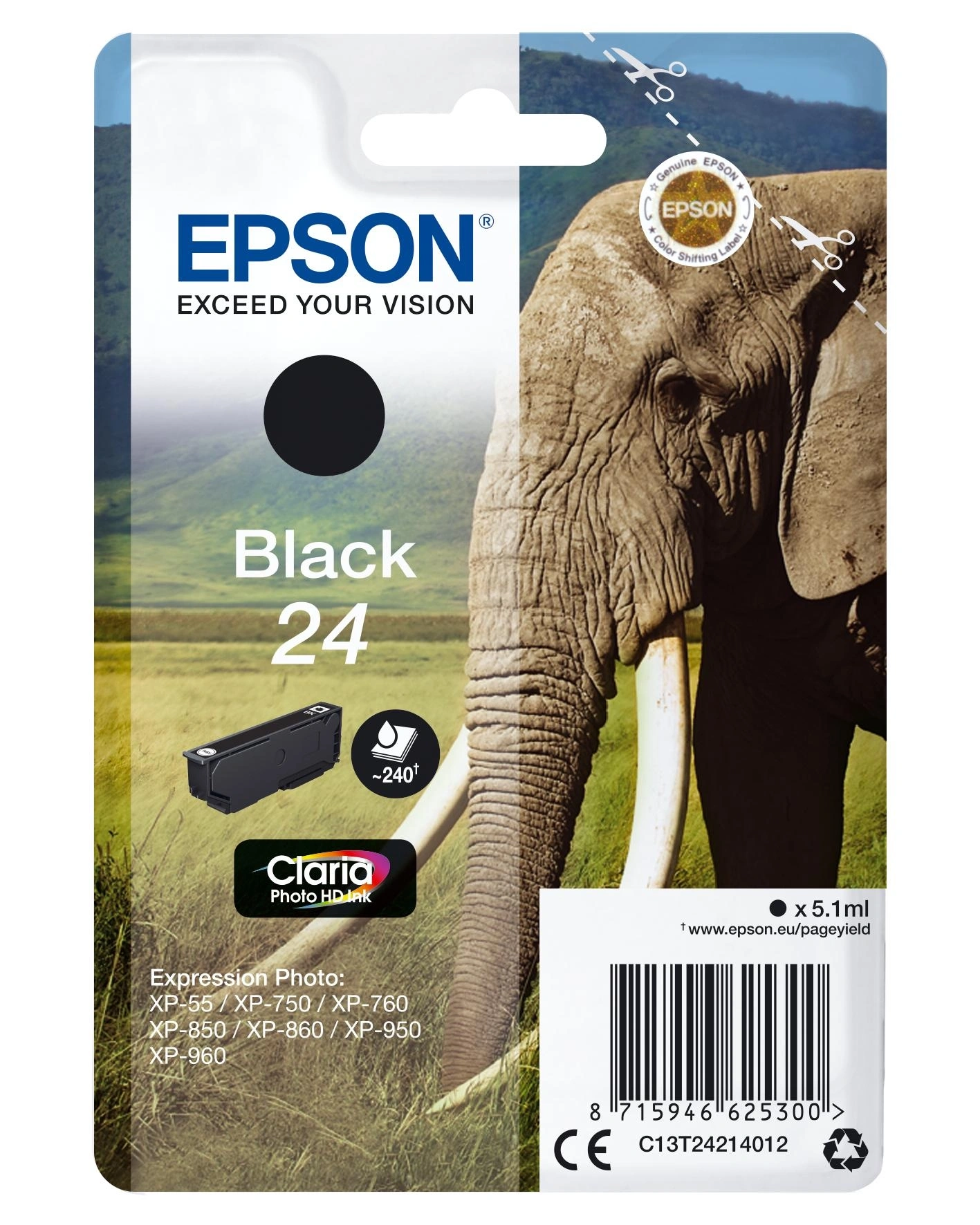 Epson Elephant Cartucho 24 negro