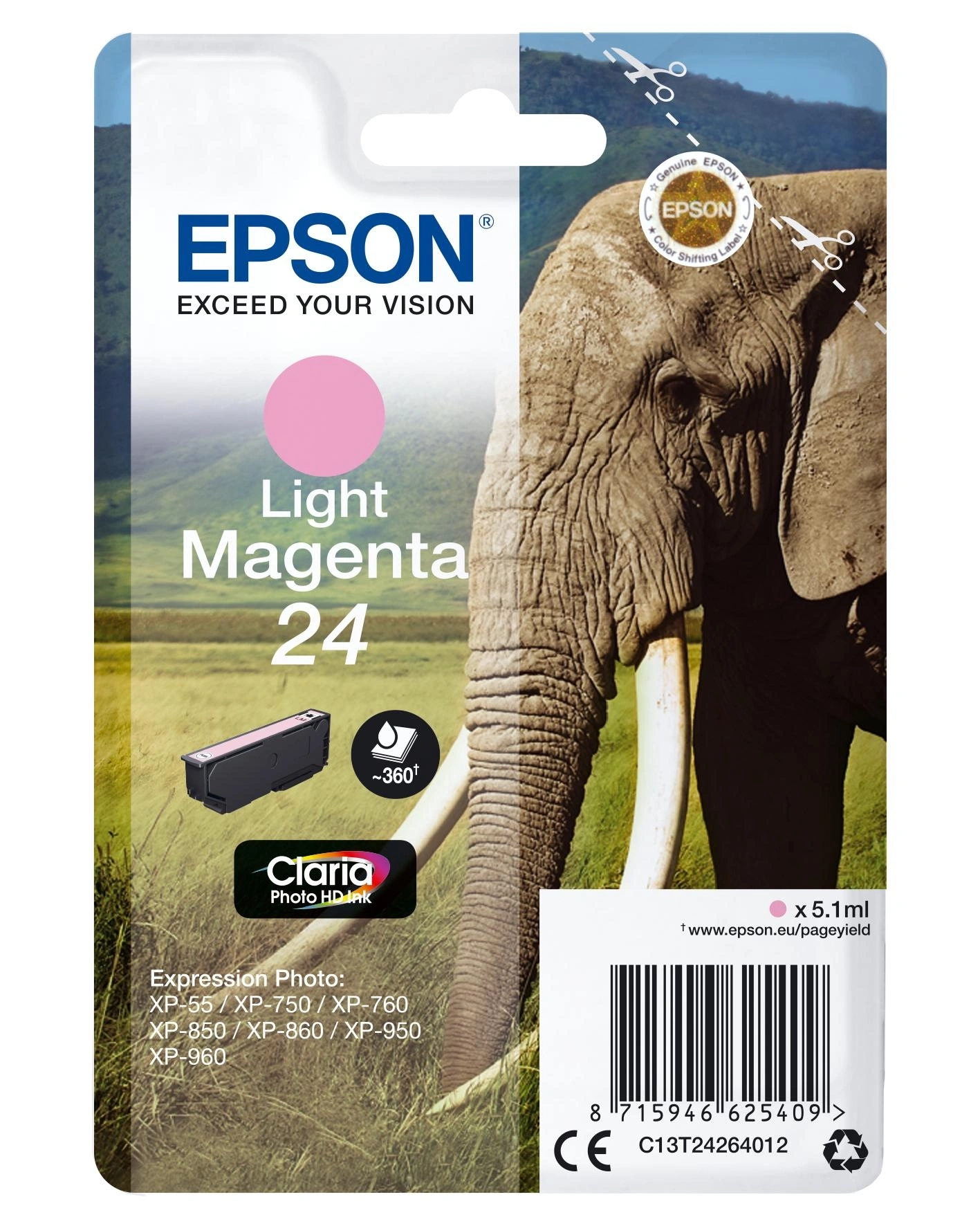 Epson Elephant Cartucho 24 magenta claro