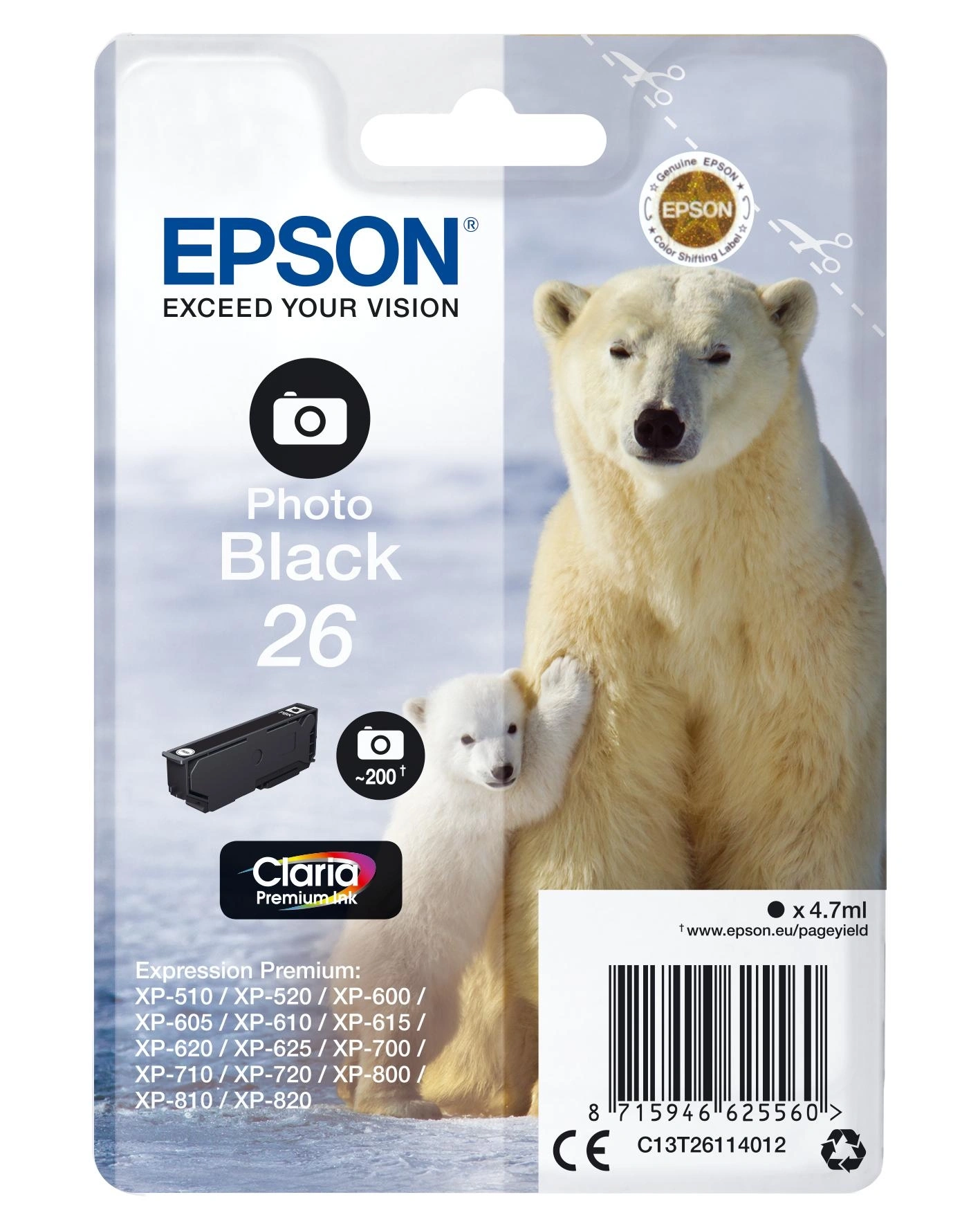 Epson Polar bear Cartucho 26 negro foto