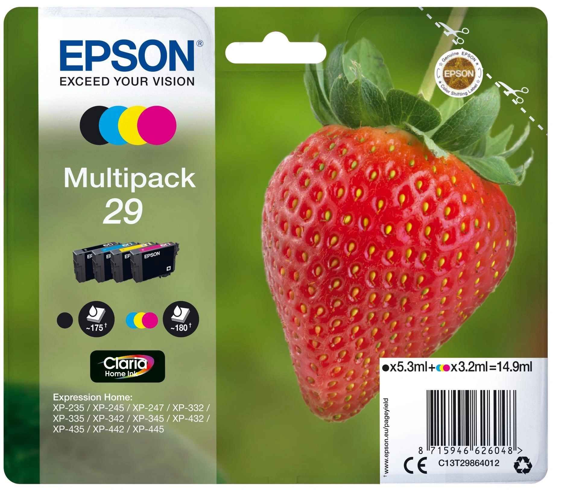 Epson Strawberry Multipack 4-colours 29 Claria Home Ink – imagen 2