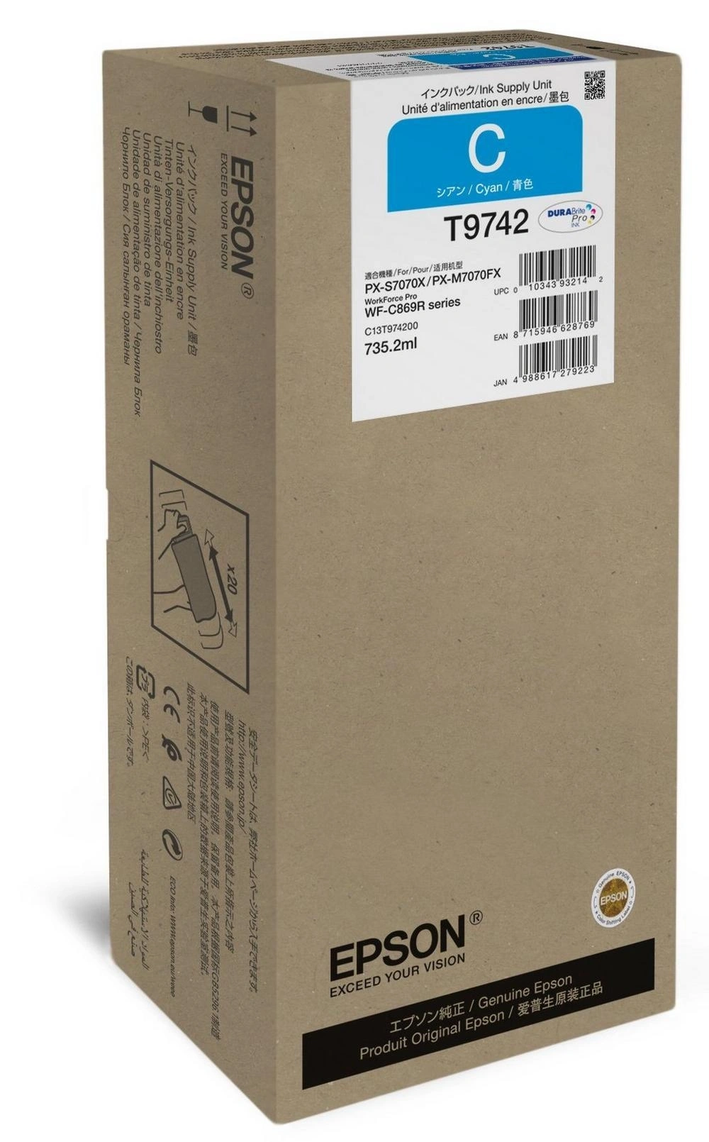 Epson Ink Cartucho De Tinta T9742 Xxl