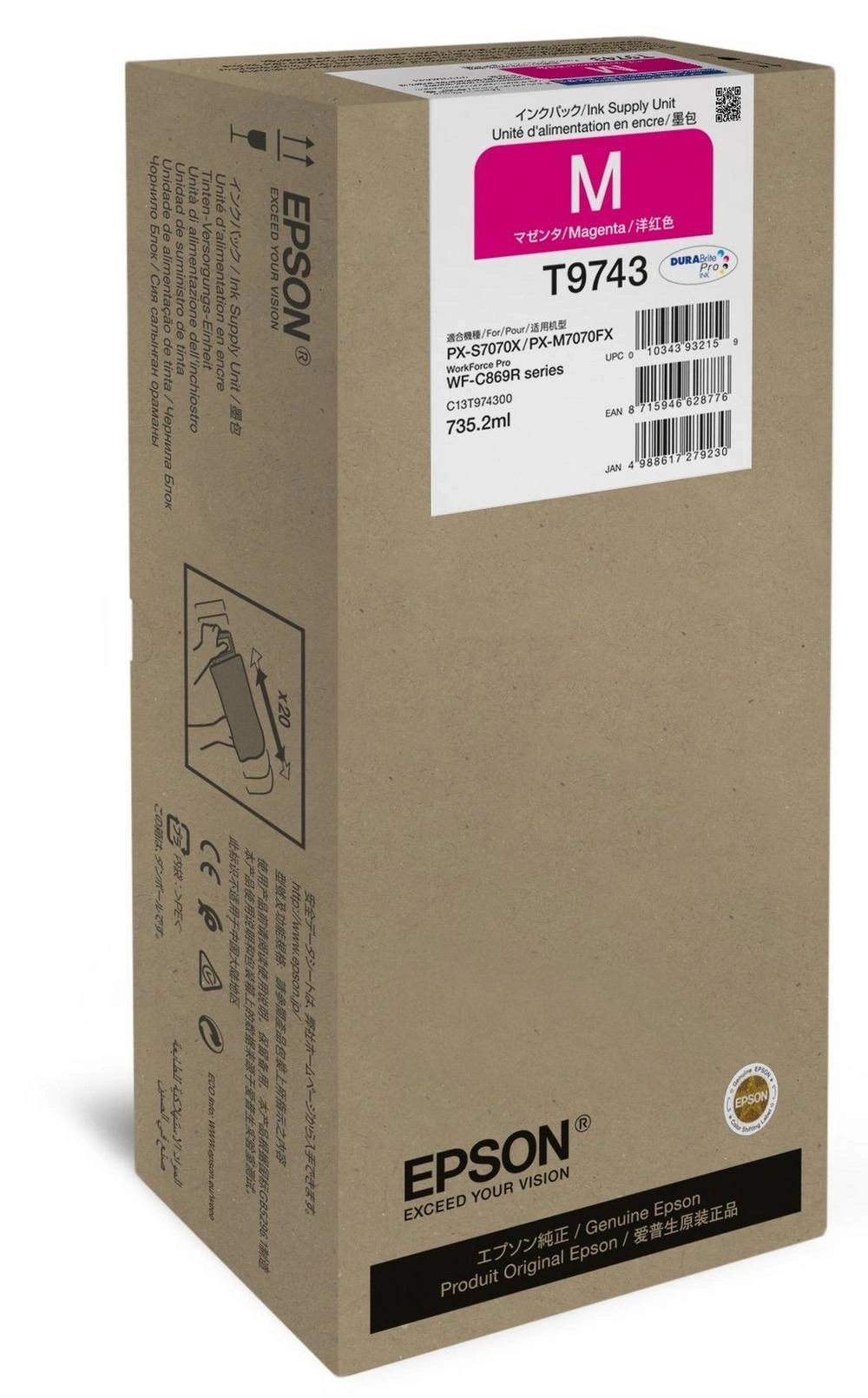 Epson C13T97430N cartucho de tinta 1 pieza(s) Original Magenta