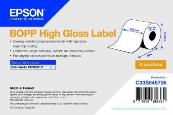 Epson C33S045736 BOPP etiqueta de alto brillo 203 mm x 68 m (original)