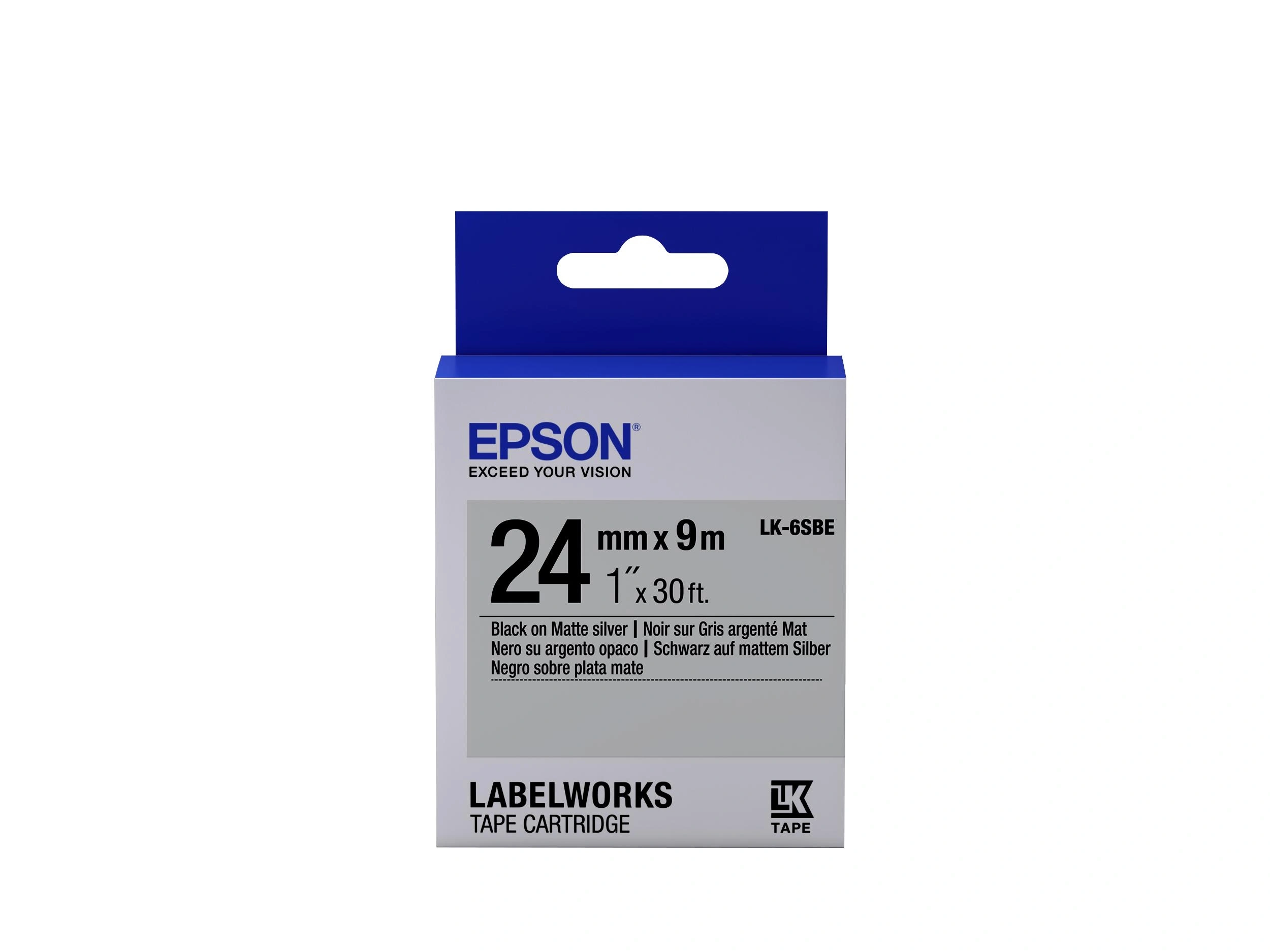 Epson Cinta mate - LK-6SBE negra/plata mate 24/9