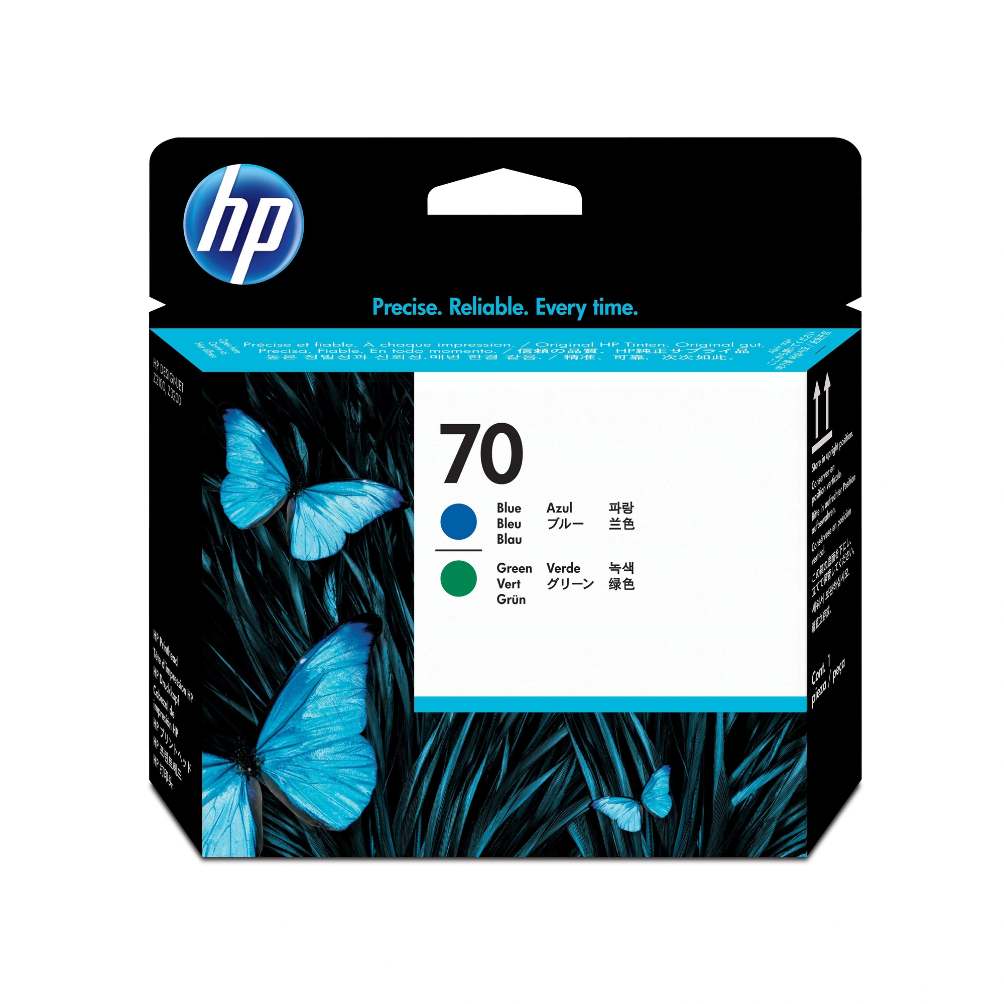 HP 70 (C9408A) cabezal de impresión azul y verde (original)