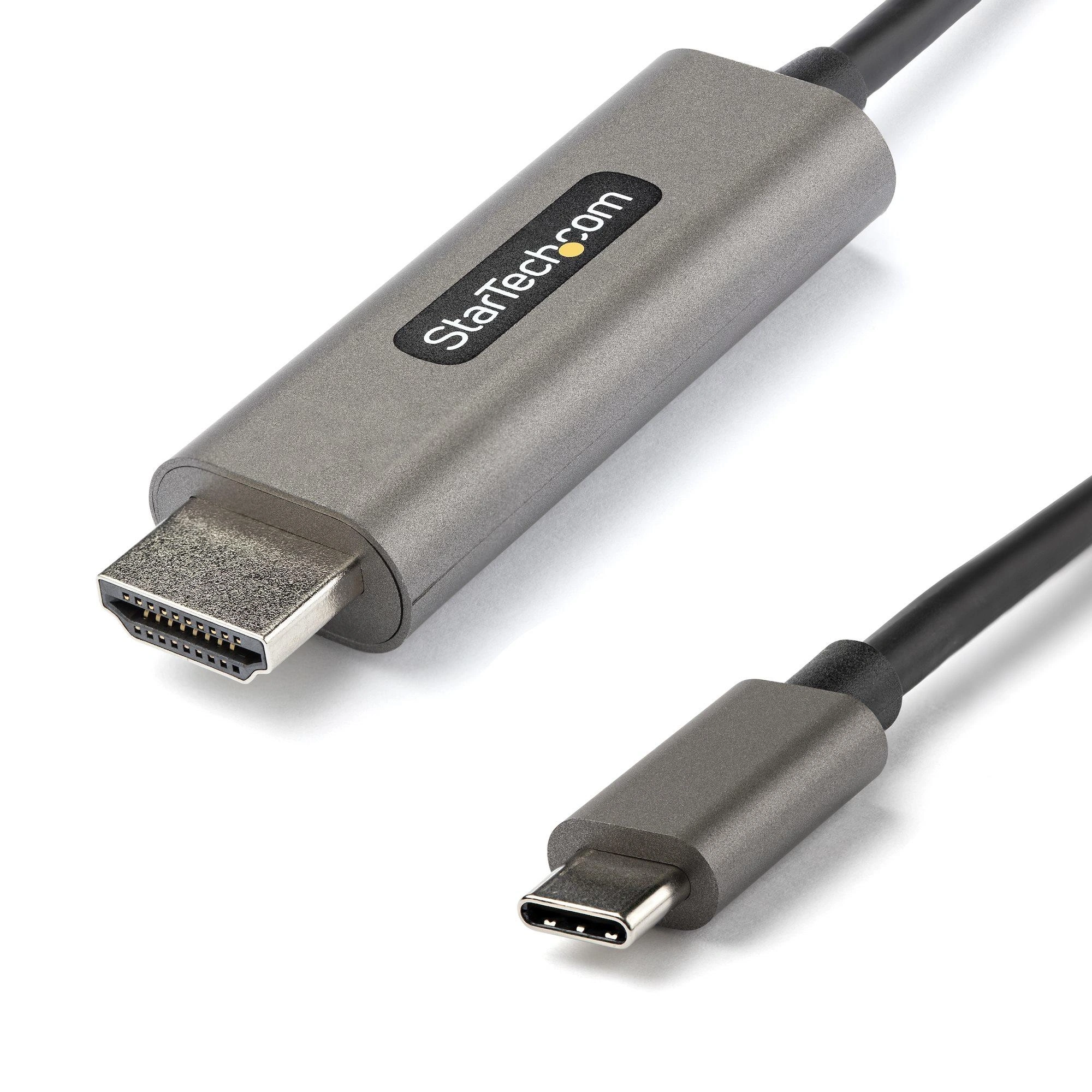 StarTech.com Cable 2m USB C a HDMI 4K de 60Hz con HDR10 - Adaptador de Vídeo USB Tipo C a HDMI 2.0b Ultra HD 4K - Convertidor USBC a HDMI HDR par
