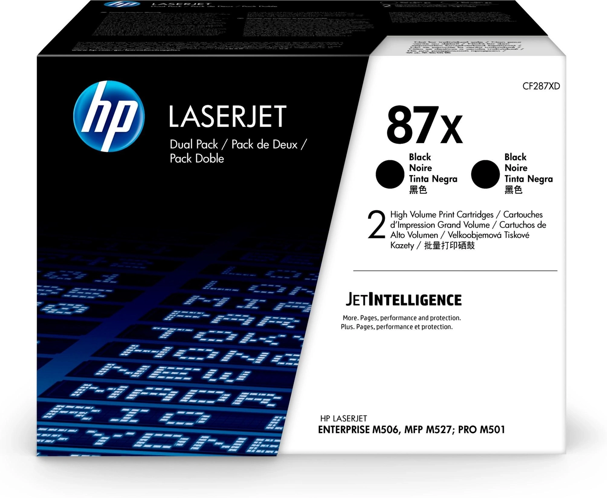 HP Paquete de 2 cartuchos de tóner negro Originales LaserJet 87X de alta capacidad