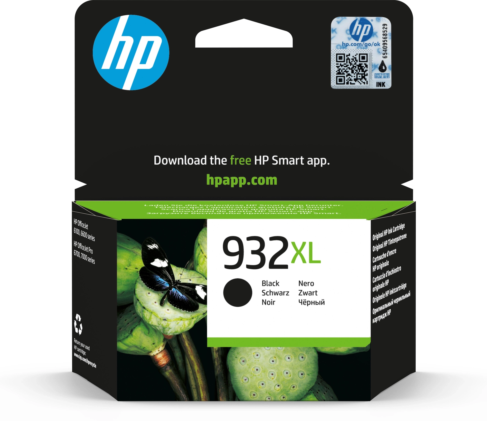 HP Cartucho de tinta original 932XL de alta capacidad negro