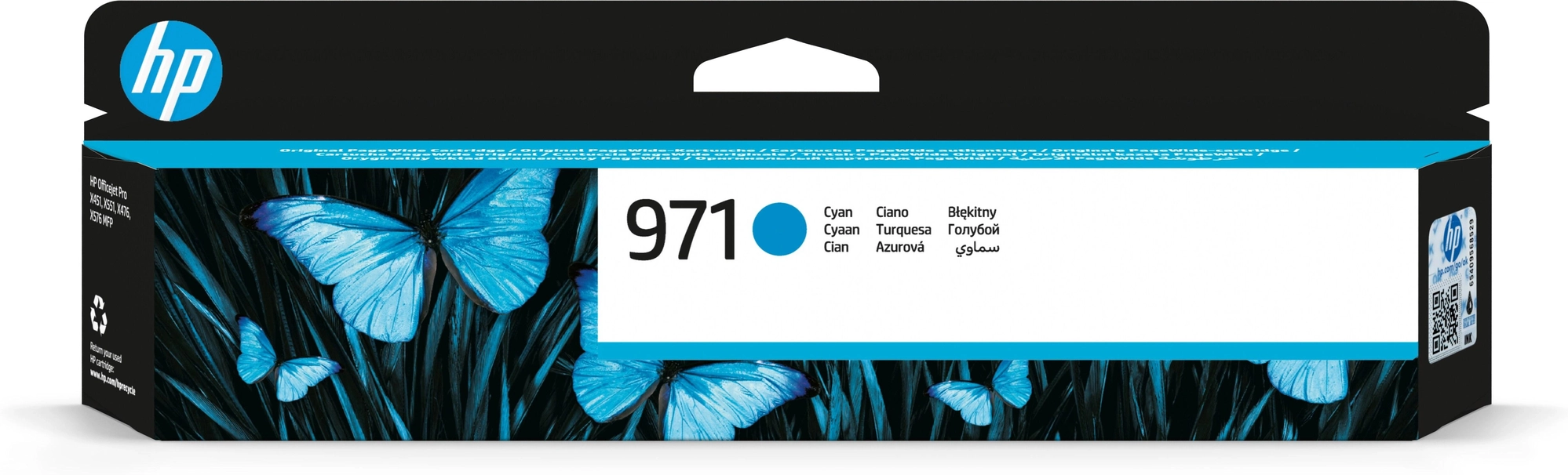 HP Cartucho de tinta original 971 cian