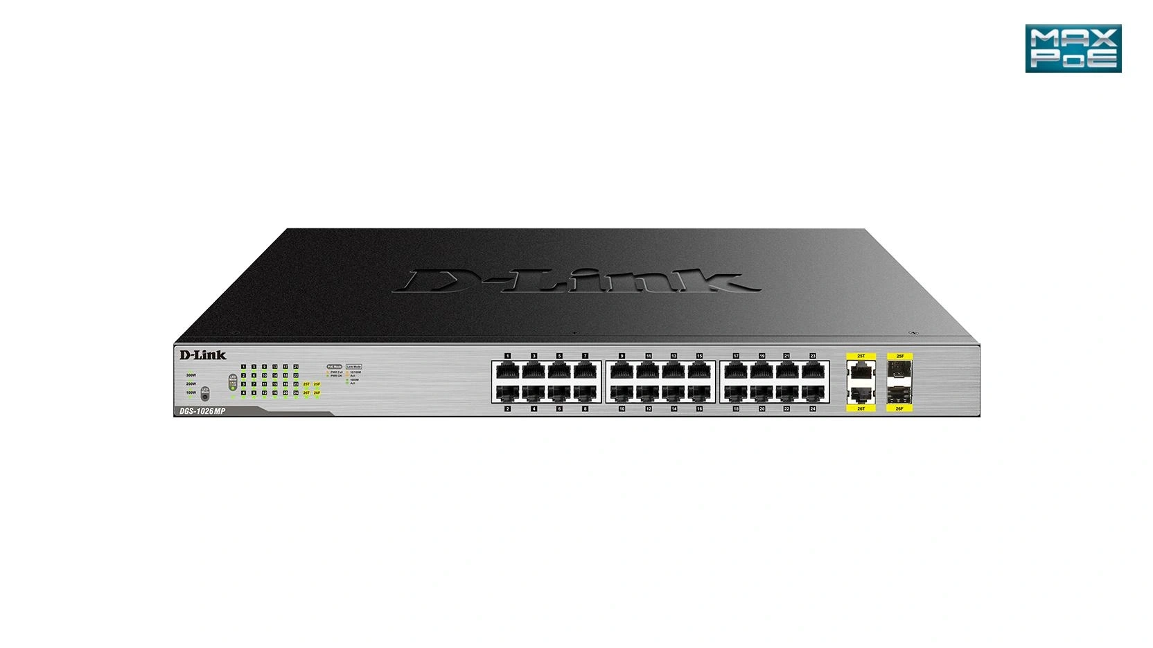D-Link DGS-1026MP switch No administrado Gigabit Ethernet (10/100/1000) Energía sobre Ethernet (PoE) Negro, Gris