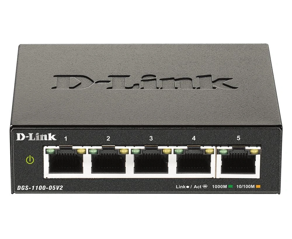 D-Link DGS-1100-05V2 switch Gestionado L2 Gigabit Ethernet (10/100/1000) Negro