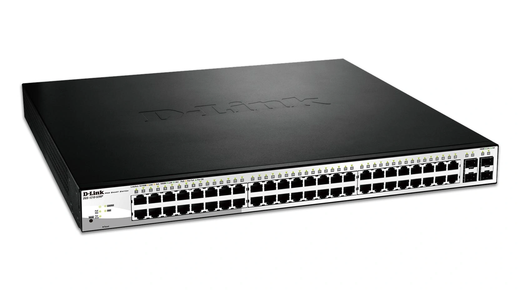 D-Link DGS-1210-52MP Gestionado L2 Gigabit Ethernet (10/100/1000) Energía sobre Ethernet (PoE) Negro, Gris