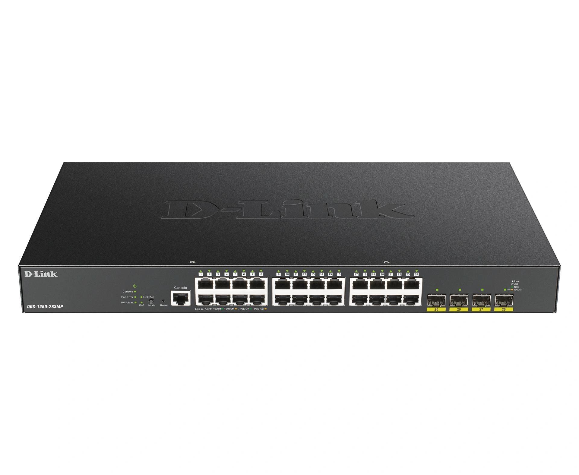 D-Link DGS-1250-28XMP Gestionado L3 Gigabit Ethernet (10/100/1000) Energía sobre Ethernet (PoE) Negro