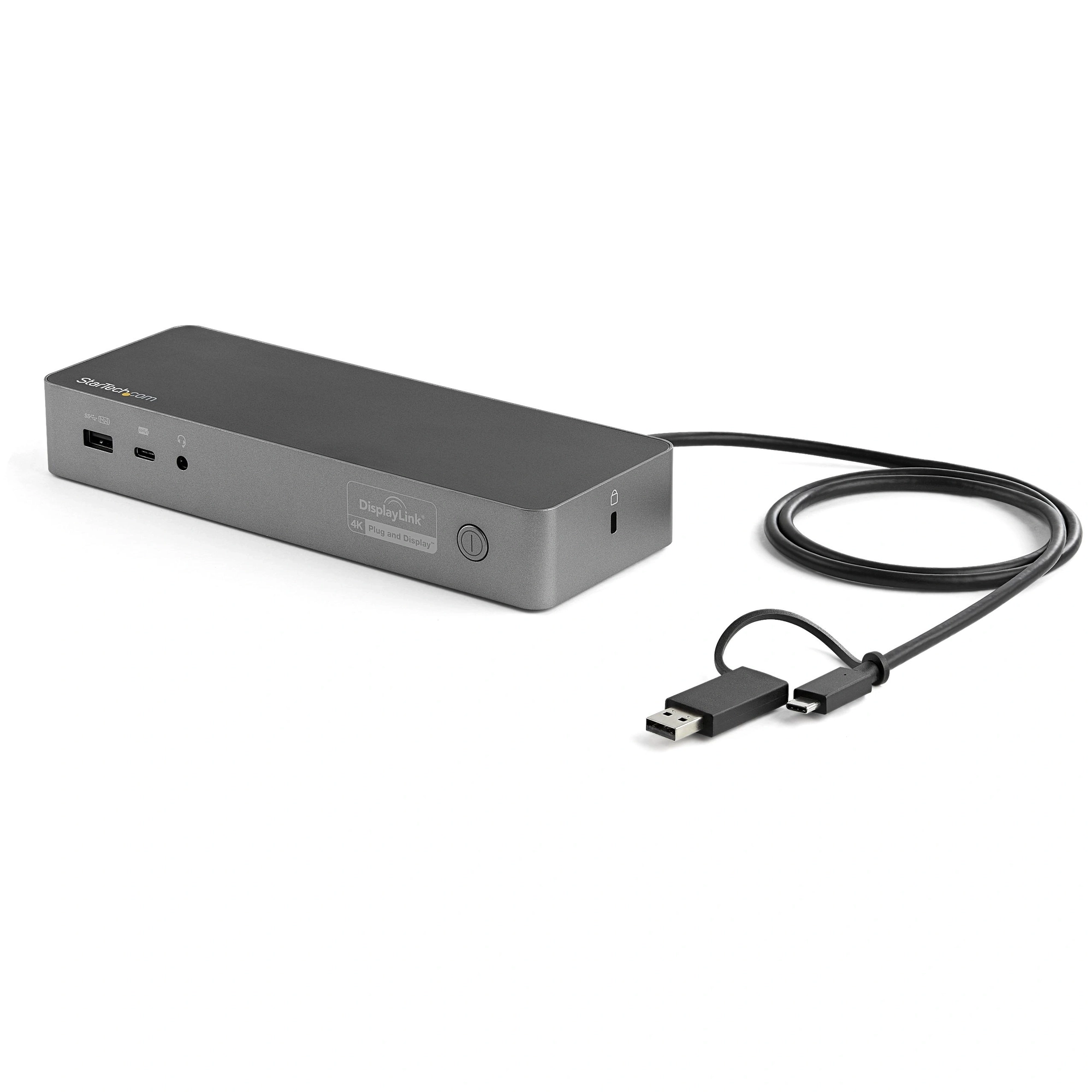 StarTech.com Docking Station Universal para Portátil - Replicador de Puertos Híbrido USB-C/-A - 2x HDMI y DP 4K - PD 100W - Mac / Windows / Chrom
