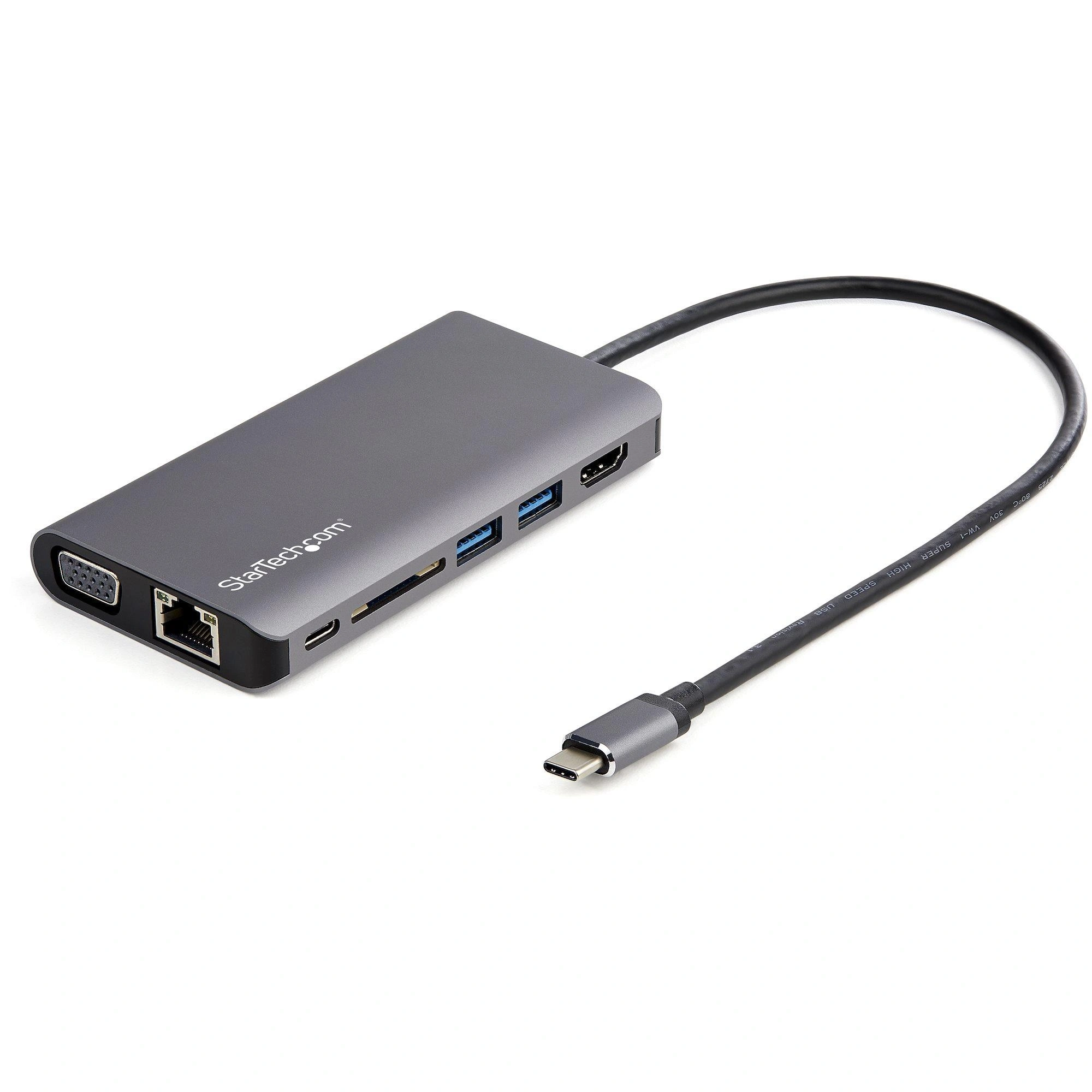 StarTech.com Adaptador Multipuertos USB-C - Mini Docking Station para Viajes con HDMI de 4K o VGA de 1080p - con Hub Ladrón USB 3.0 - PD de 100W