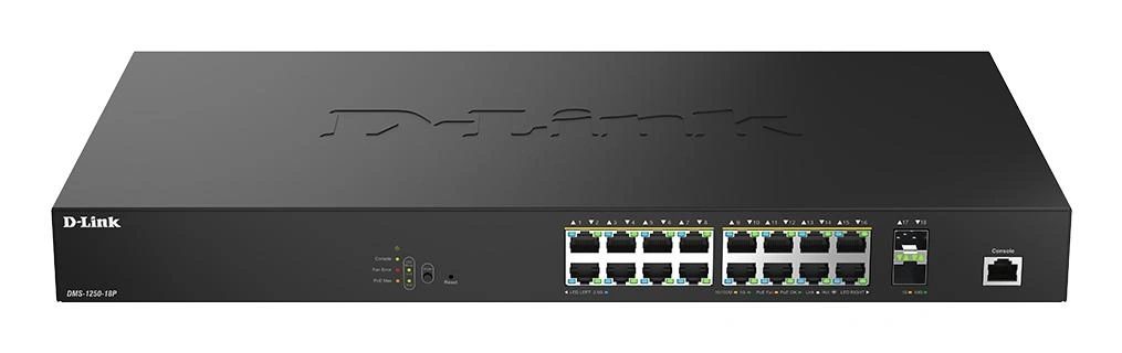 D-Link DMS-1250-18P/E switch Gestionado L2 2.5G Ethernet (100/1000/2500) Energía sobre Ethernet (PoE) Negro