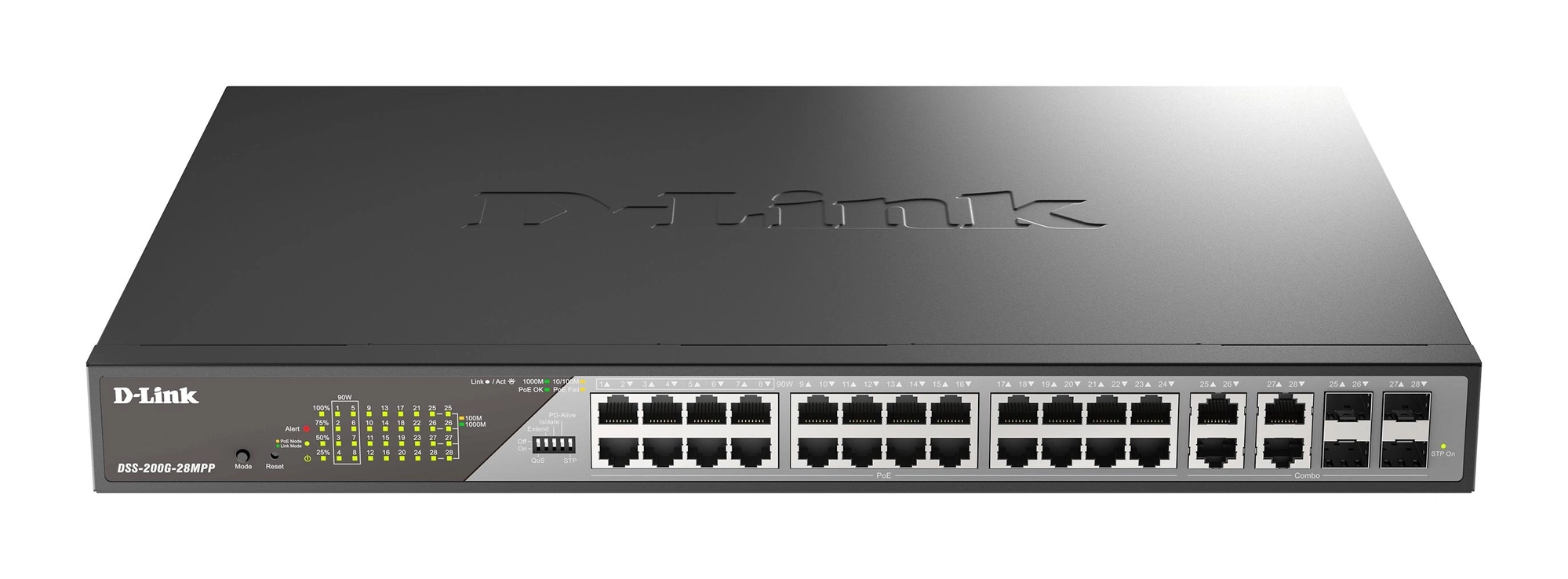 D-Link DSS-200G-28MP switch Gestionado L2 Gigabit Ethernet (10/100/1000) Energía sobre Ethernet (PoE) 1U Gris