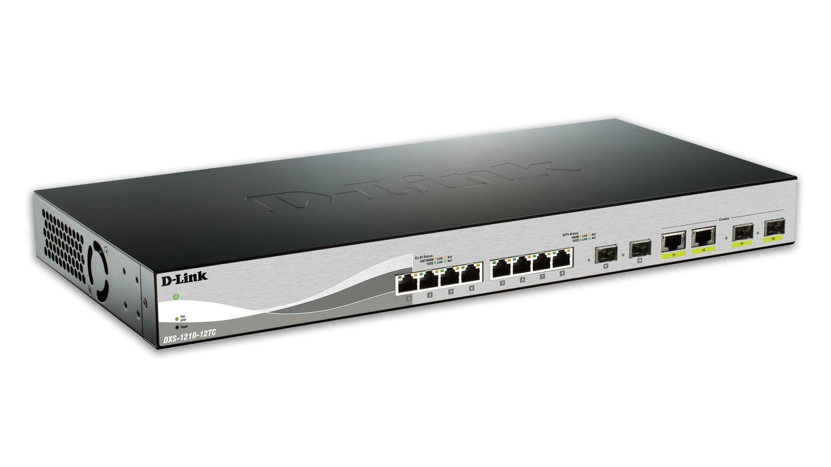 D-Link DXS-1210-12TC/E switch Gestionado L2 10G Ethernet (100/1000/10000) 1U Negro, Plata