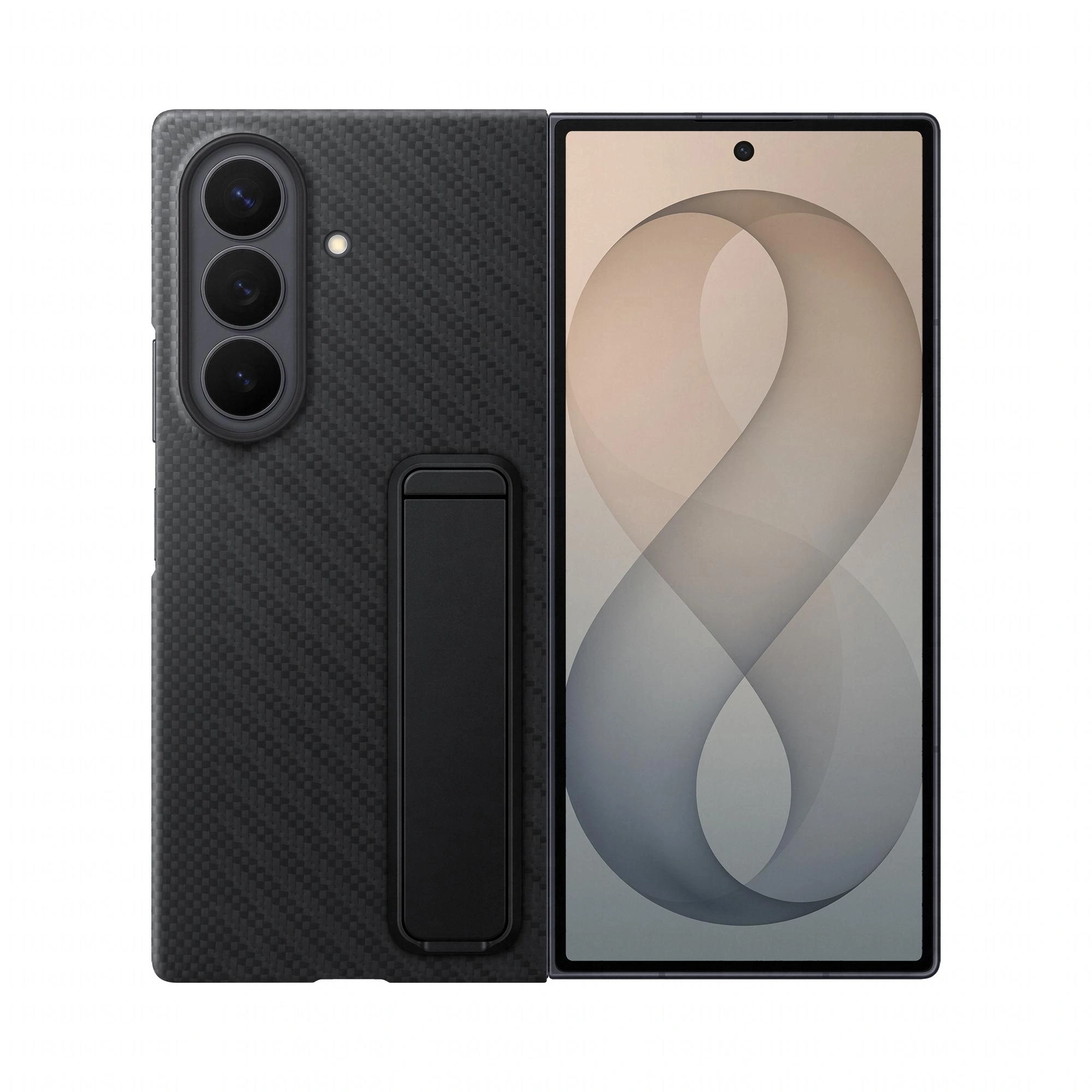 Funda móvil - Samsung Carbon Standing Case, Para Galaxy Z Fold8 Ultra, Con soporte, Negra – imagen 2