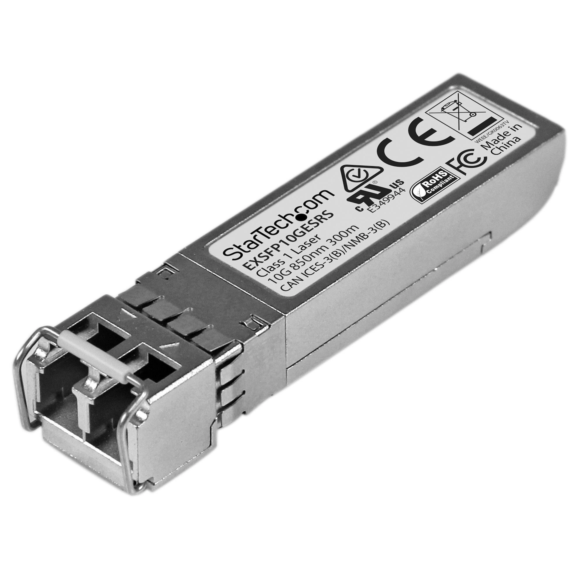 StarTech.com Módulo Transceptor SFP+ Compatible con el Modelo EX-SFP-10GE-SR de Juniper - 10GBASE-SR - Fibra Multimodo (MMF) 10GbE - SFP+ Etherne