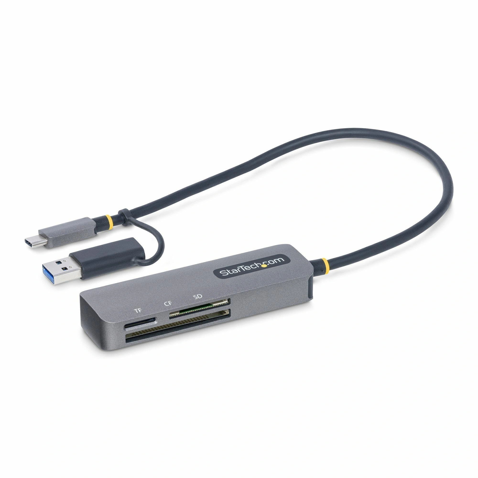 StarTech.com Lector USB 3.0 de Tarjetas de Memoria Flash SD CompactFlash y microSD - Grabador USB-C de Tarjetas de Memoria - Lector USB Tipo C de