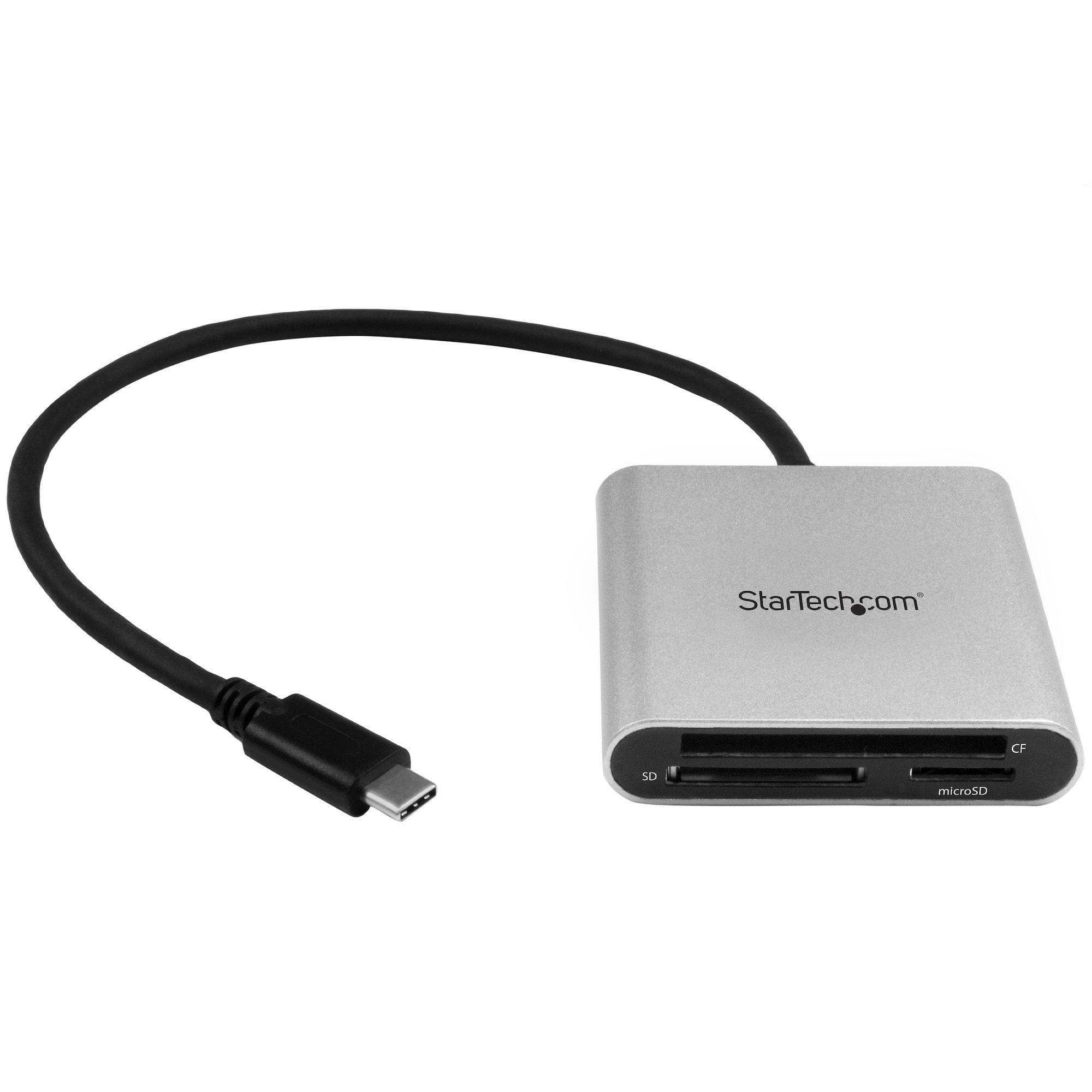 StarTech.com Lector Grabador USB 3.0 de Tarjetas de Memoria SD, Micro SD, CompactFlash - Adaptador USB-C a Tarjetas Flash