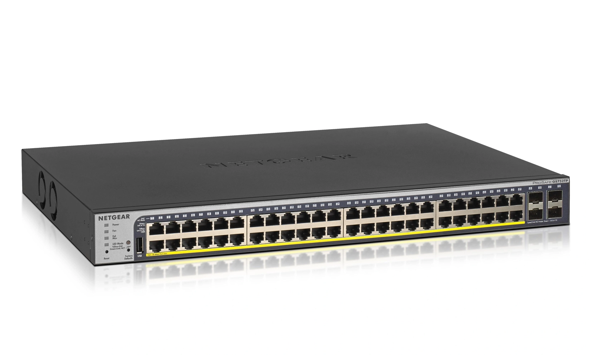 NETGEAR GS752TP-300EUS switch Gestionado L2/L3/L4 Gigabit Ethernet (10/100/1000) Energía sobre Ethernet (PoE) 1U Negro