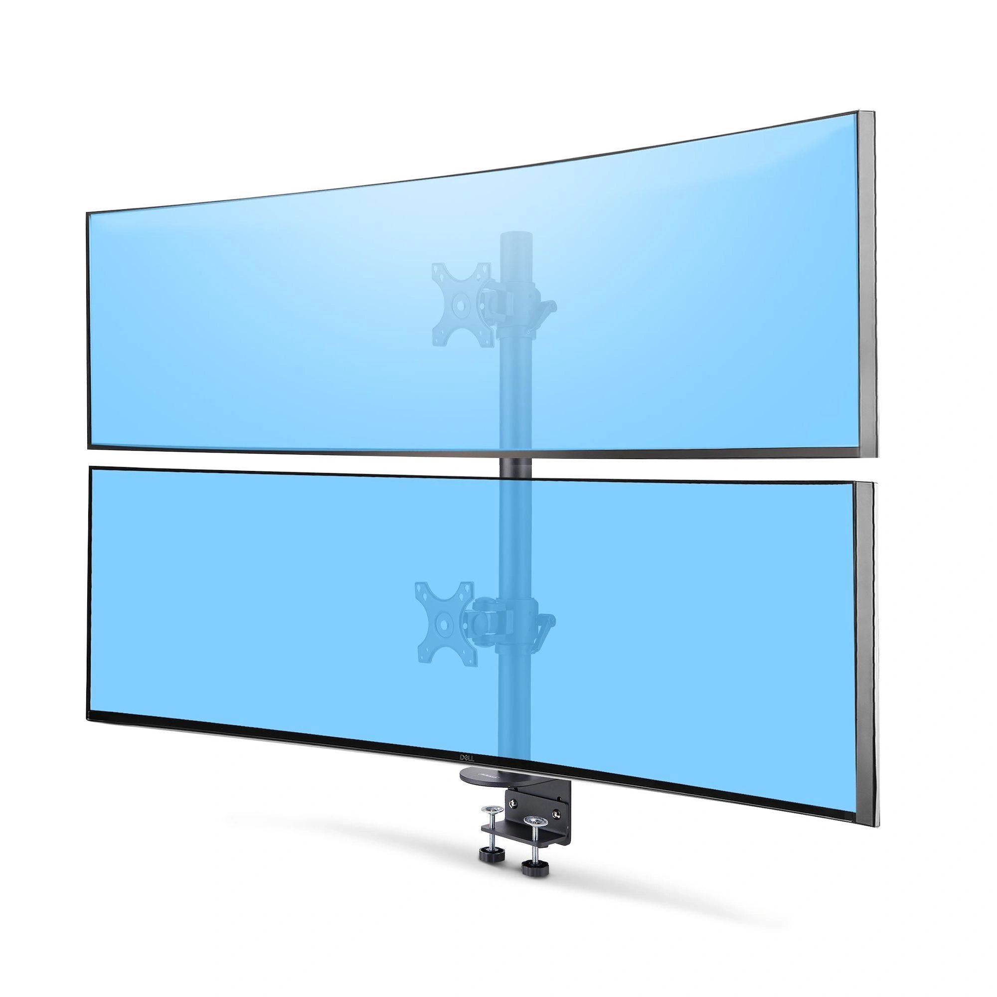 StarTech.com Soporte de Sobremesa para Dos Monitores Apilados Verticalmente de 49" 16:9 o 32:9 - Capacidad de Carga de 32kg - de Mordaza en C - S