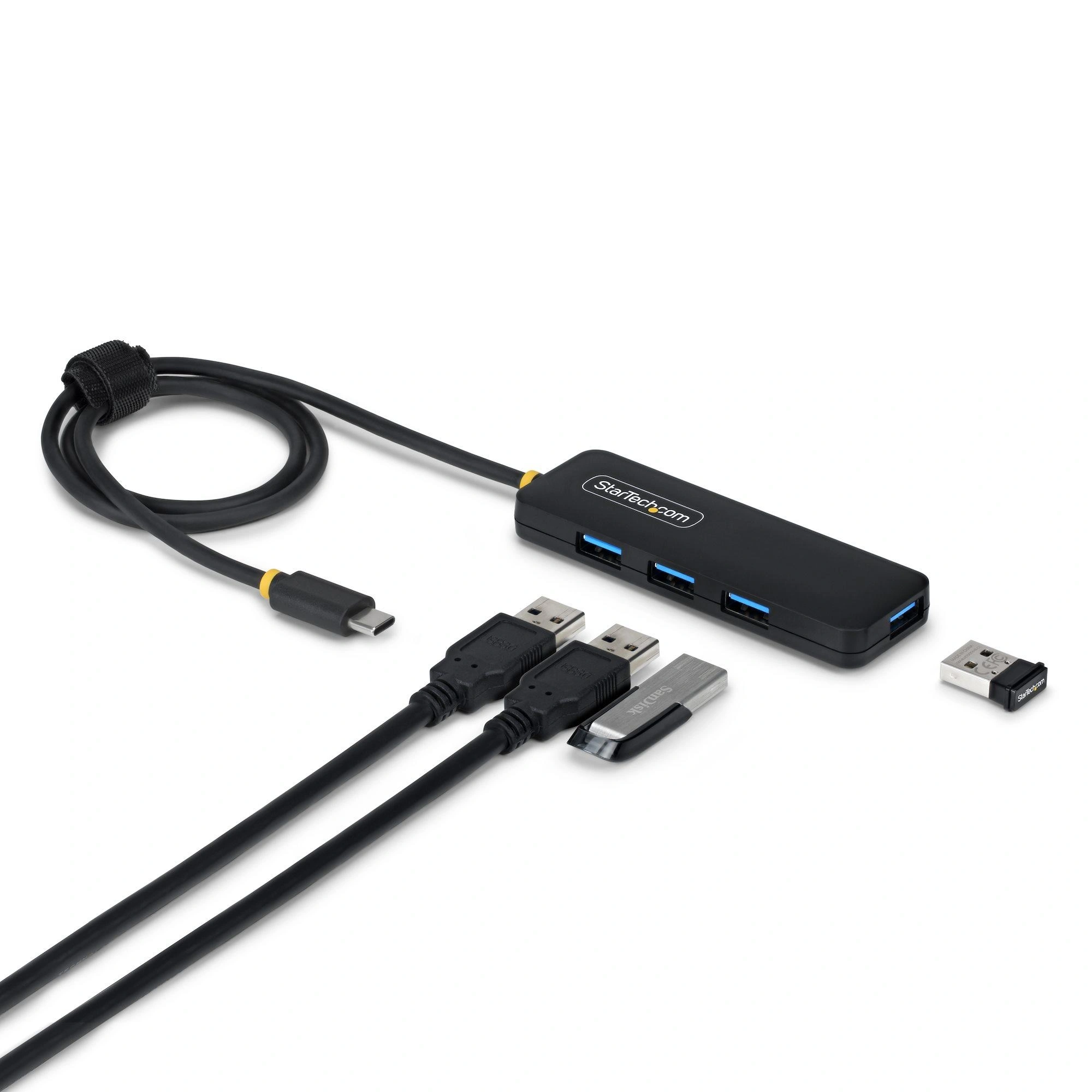 StarTech.com Hub USB-C de 4 Puertos A - 5 Gbps - Ladrón USB Alimentado por el Bus - Concentrador Tipo C a 4 Puertos A - Plástico PCR - Cable de 6