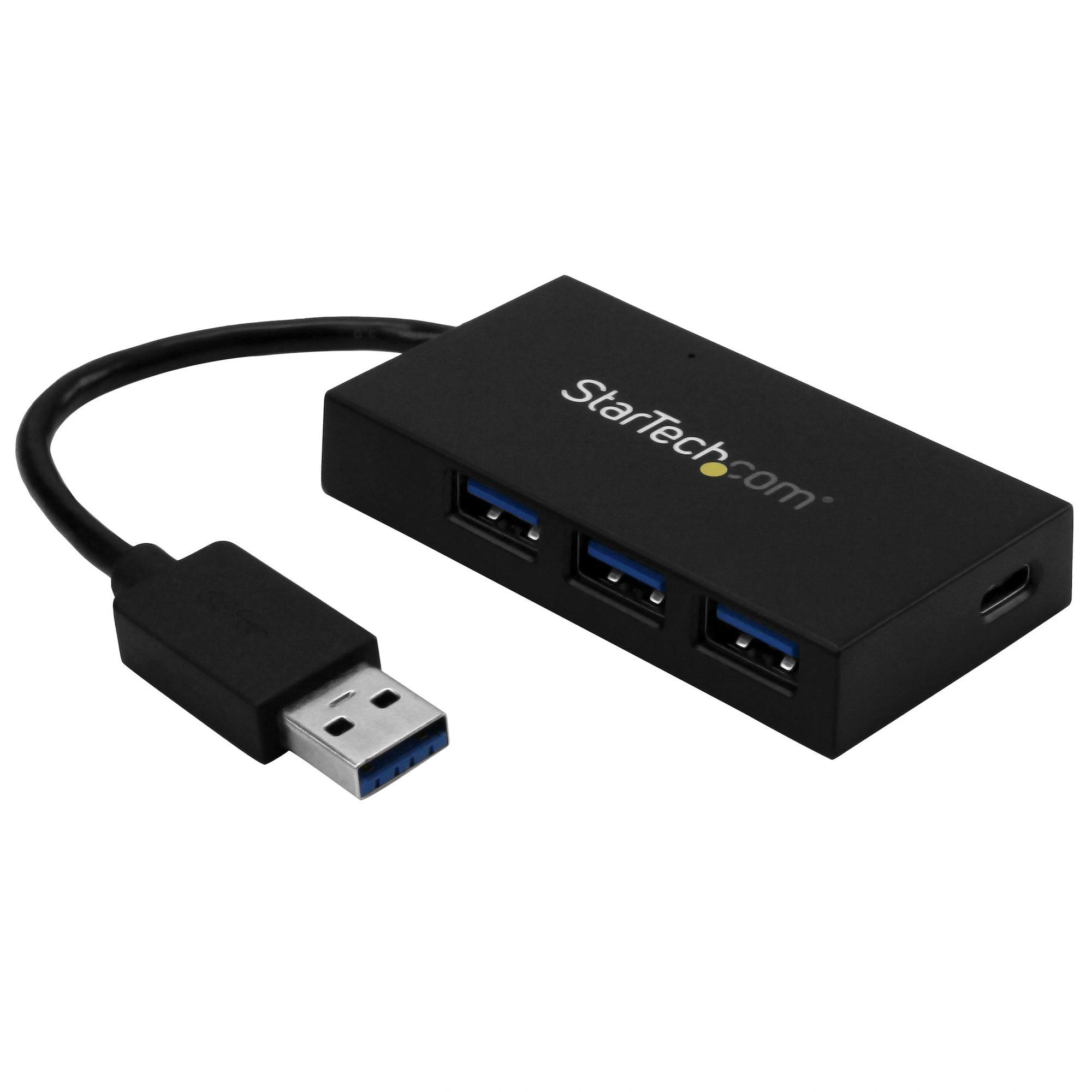 StarTech.com Hub USB 3.0 de 4 Puertos - Hub USB Tipo-A con 1 Puerto USB-C y 3 Puertos USB-A - Alimentación por Bus USB - Hub Adaptador USB 3.2 Ge