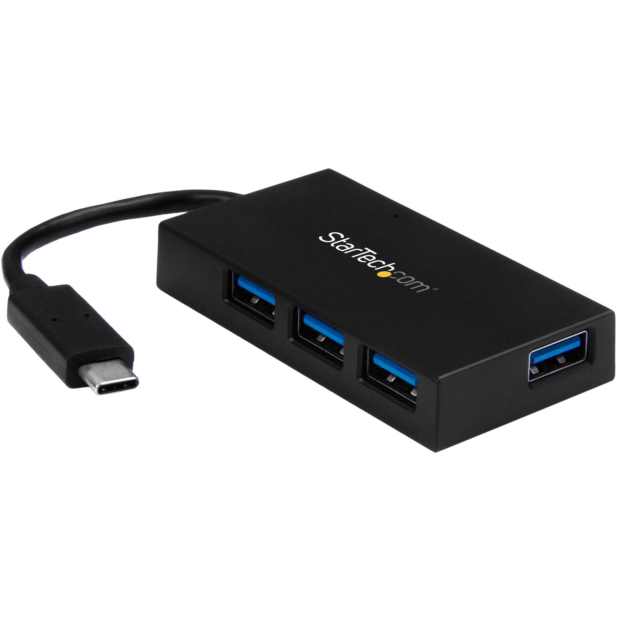 StarTech.com Hub USB C de 4 Puertos - Ladrón USB Tipo-C con 4 Puertos USB-A (USB 3.0 SuperSpeed 5Gbps) Bus USB o Autoalimentación - Hub de Carga