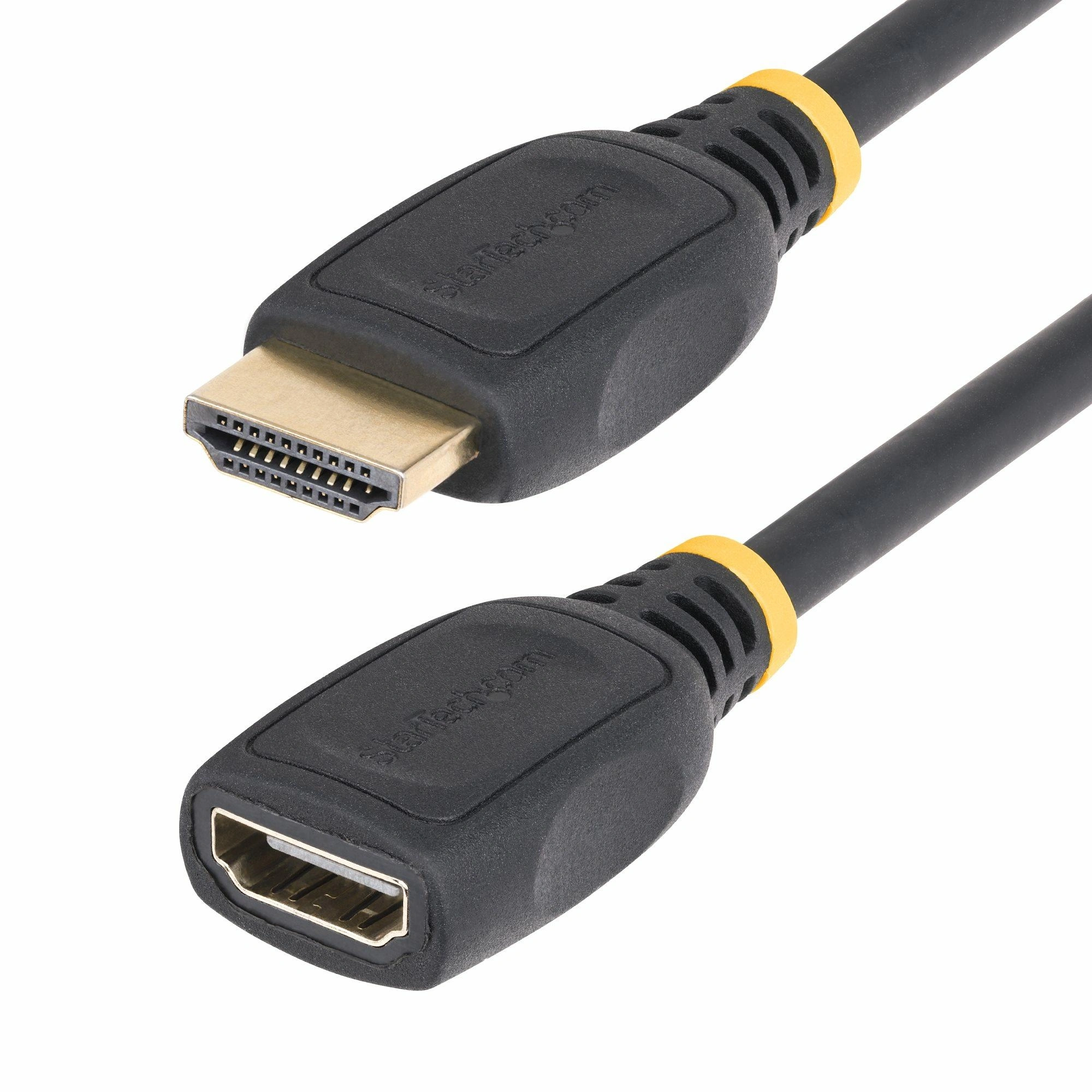 StarTech.com Cable HDMI 2.0 de Extensión Alargador de 18in (0,5m) - Cable HDMI de Alta Velocidad Ahorrador de Puertos - 4K 60Hz - Cable Extensor