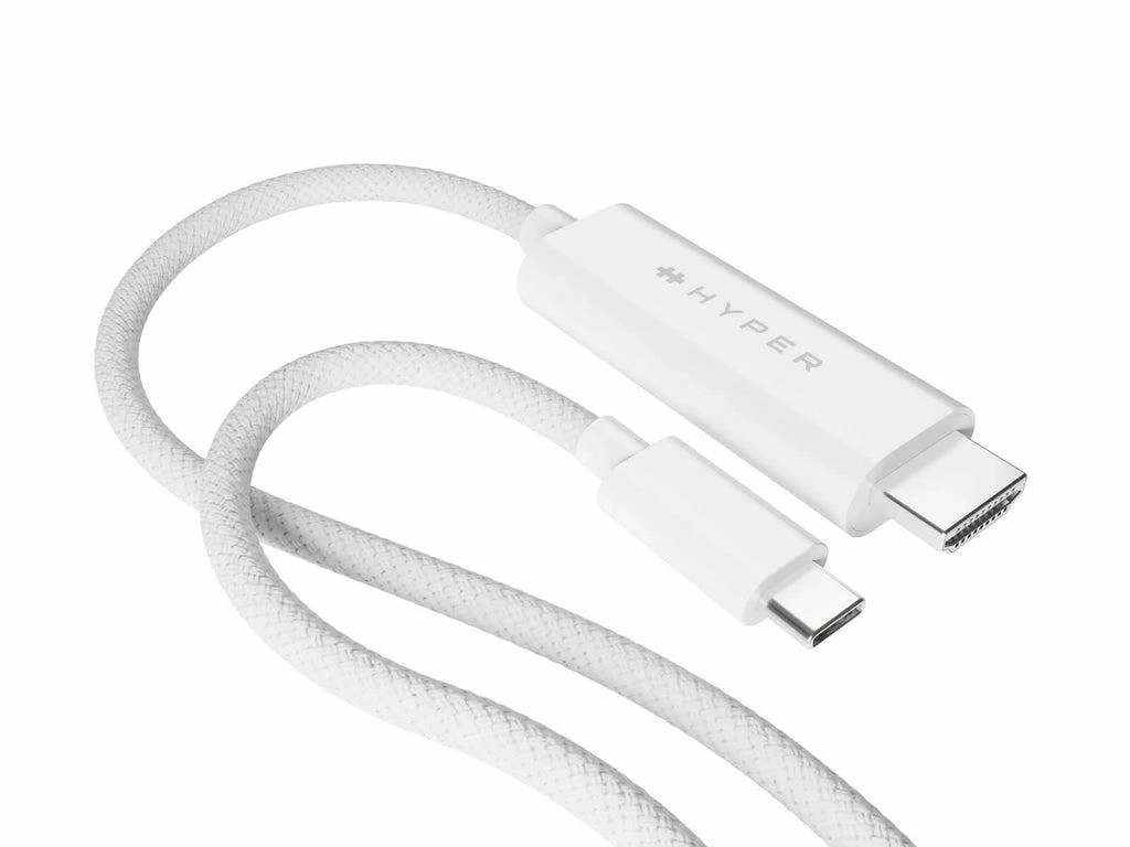 HYPER HD6007WHGL cable HDMI 2,5 m USB-C HDMI tipo A (Estándar) Blanco