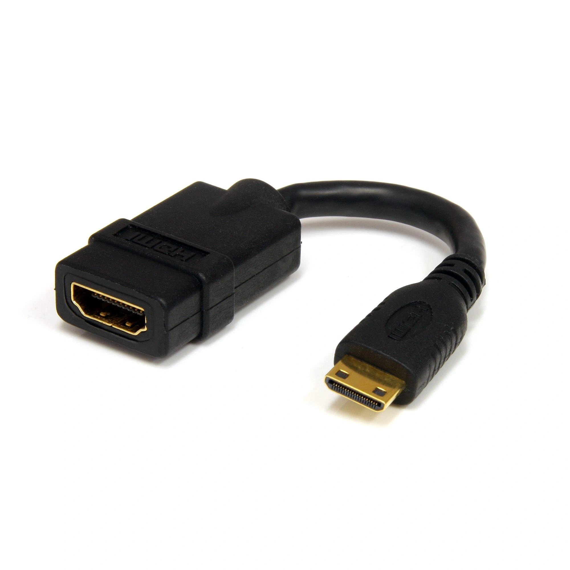 StarTech.com Adaptador de 12,5cm Mini HDMI a HDMI - HDMI de Alta Velocidad 4K - Convertidor 4K 30Hz Ultra HD - HDMI 1.4 - Conectores Chapados en
