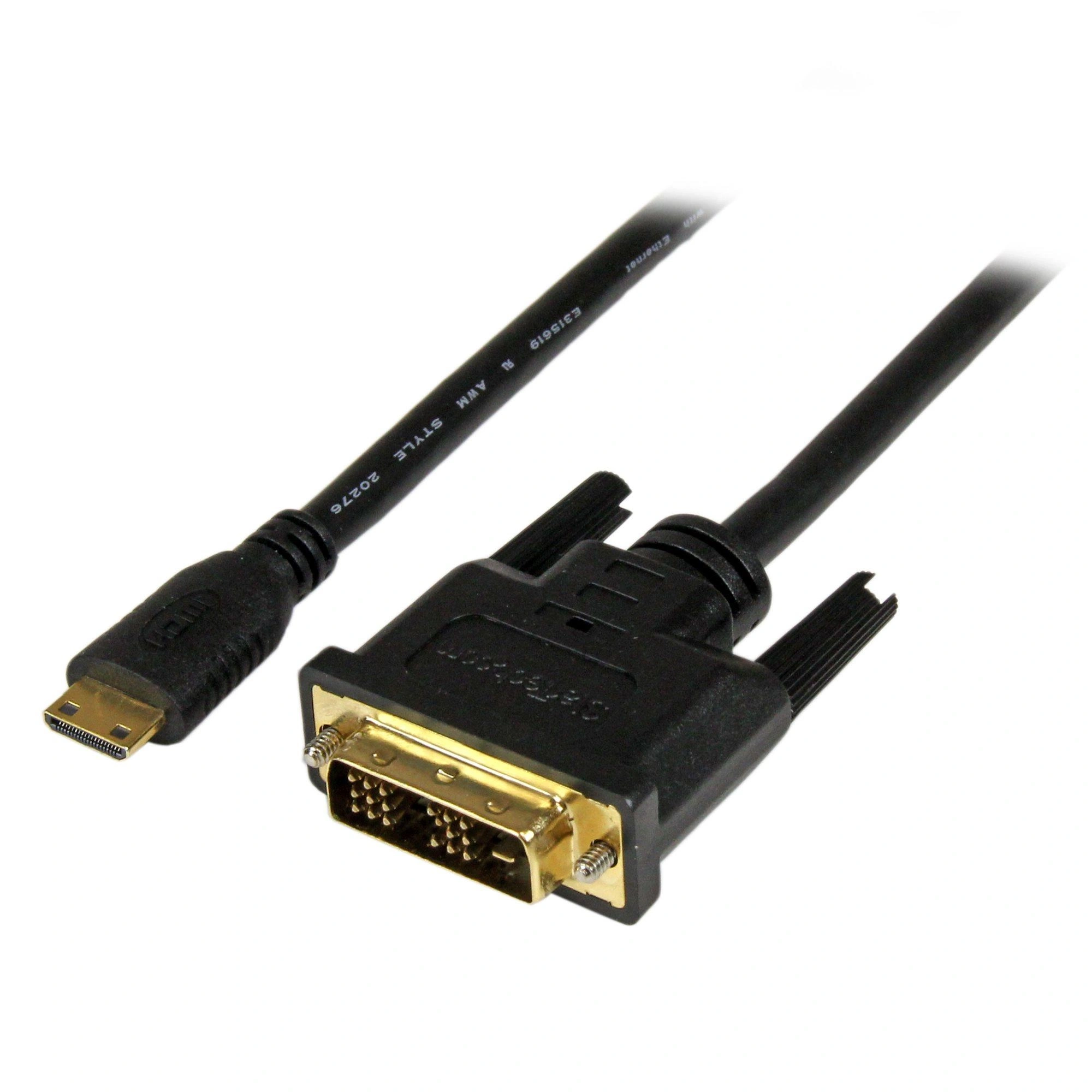 StarTech.com Cable de 2m Mini HDMI a DVI - Cable DVI-D a HDMI (1920x1200p) - Mini HDMI Macho de 19 Pines a DVI-D Macho - Cable Adaptador para Mon