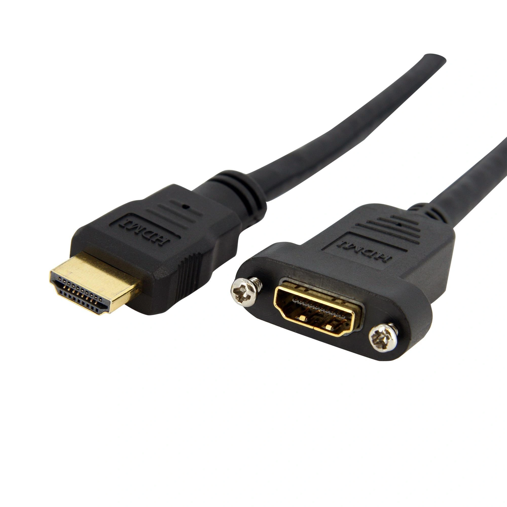 StarTech.com Cable Adaptador de 0,9m HDMI Hembra a Macho, Cable HDMI de Alta Velocidad 4K de Montaje en Panel, HDMI UHD 4K 30Hz, Ancho de Banda d