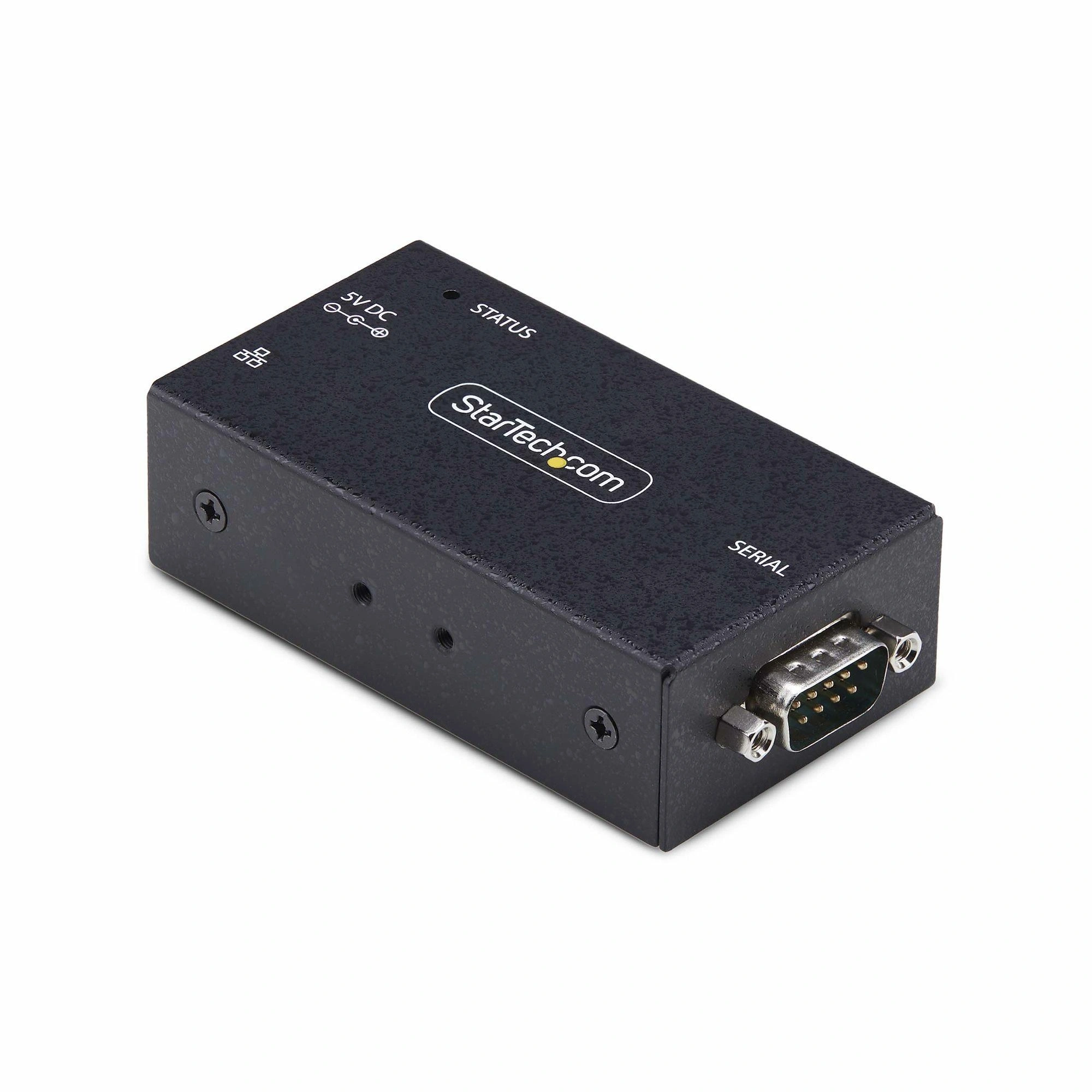 StarTech.com Adaptador Serie a Ethernet - Conversor RJ45 LAN IP a DB9 RS232 - Servidor de Dispositivos Serie de 1 Puerto - Carcasa de Metal - par