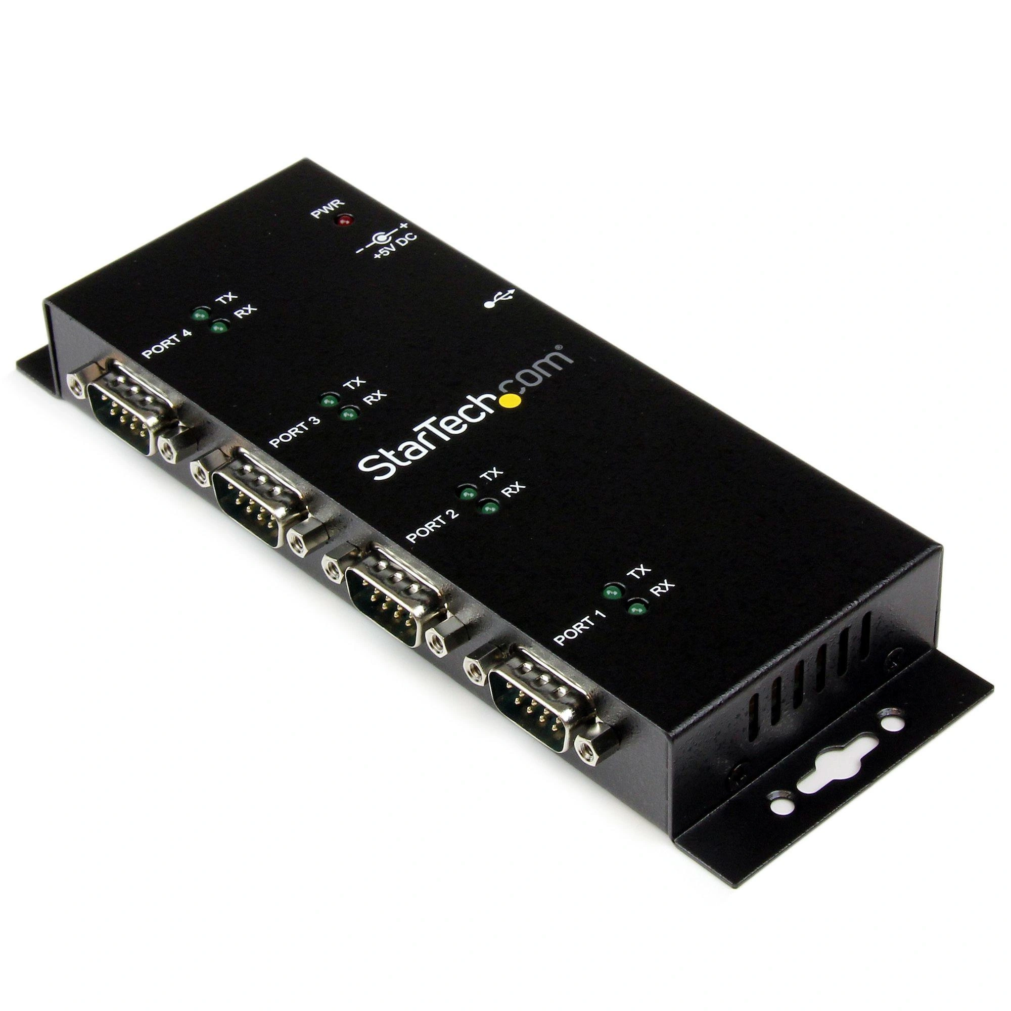 StarTech.com Concentrador Adaptador USB a Serie RS232 DB9 4 Puertos - Riel DIN Industrial y Montaje en Pared