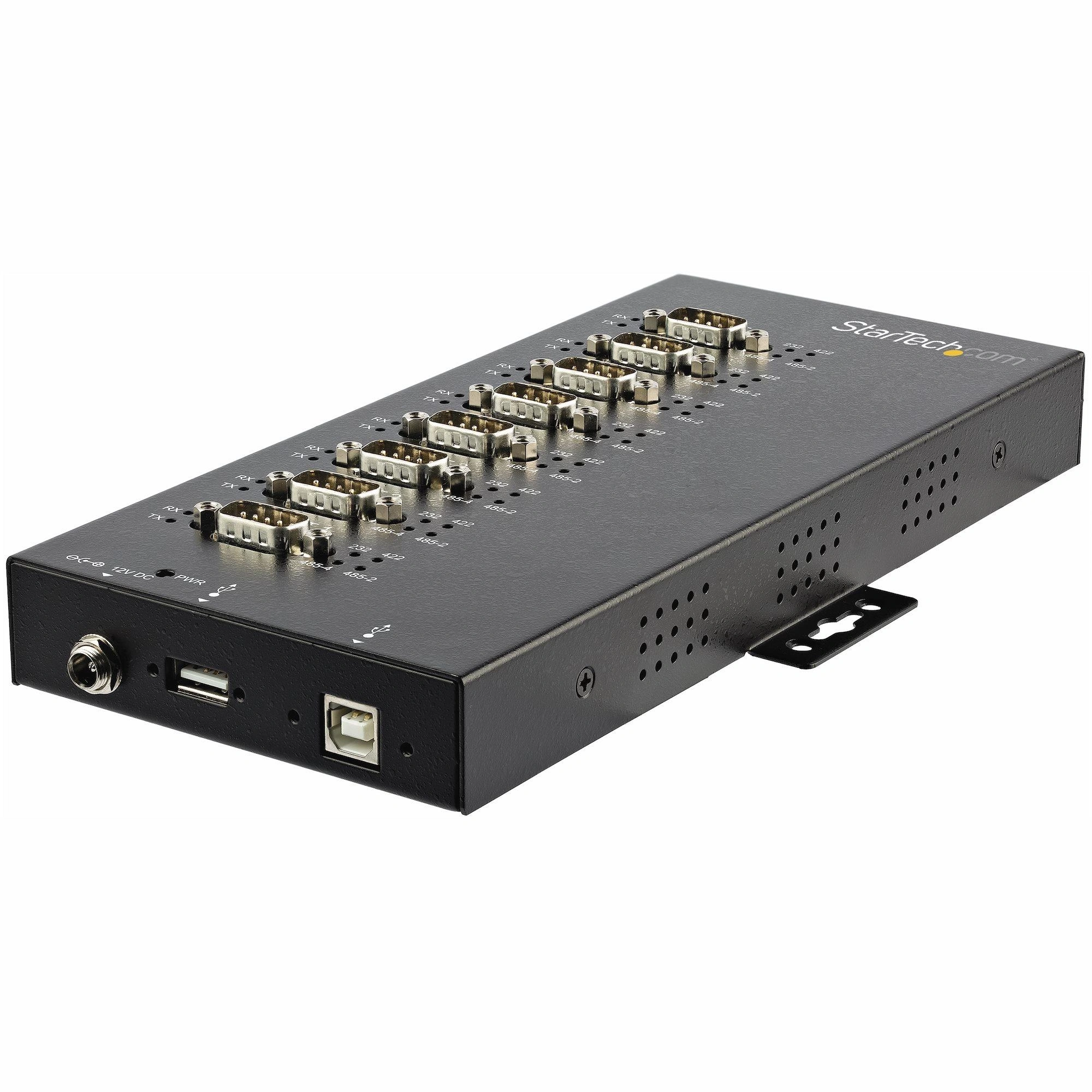 StarTech.com Adaptador Hub Serie de 8 Puertos USB a RS232/RS485/RS422 - Ladrón Industrial Convertidor USB 2.0 a DB9 Serial - IP30 - de Montaje en