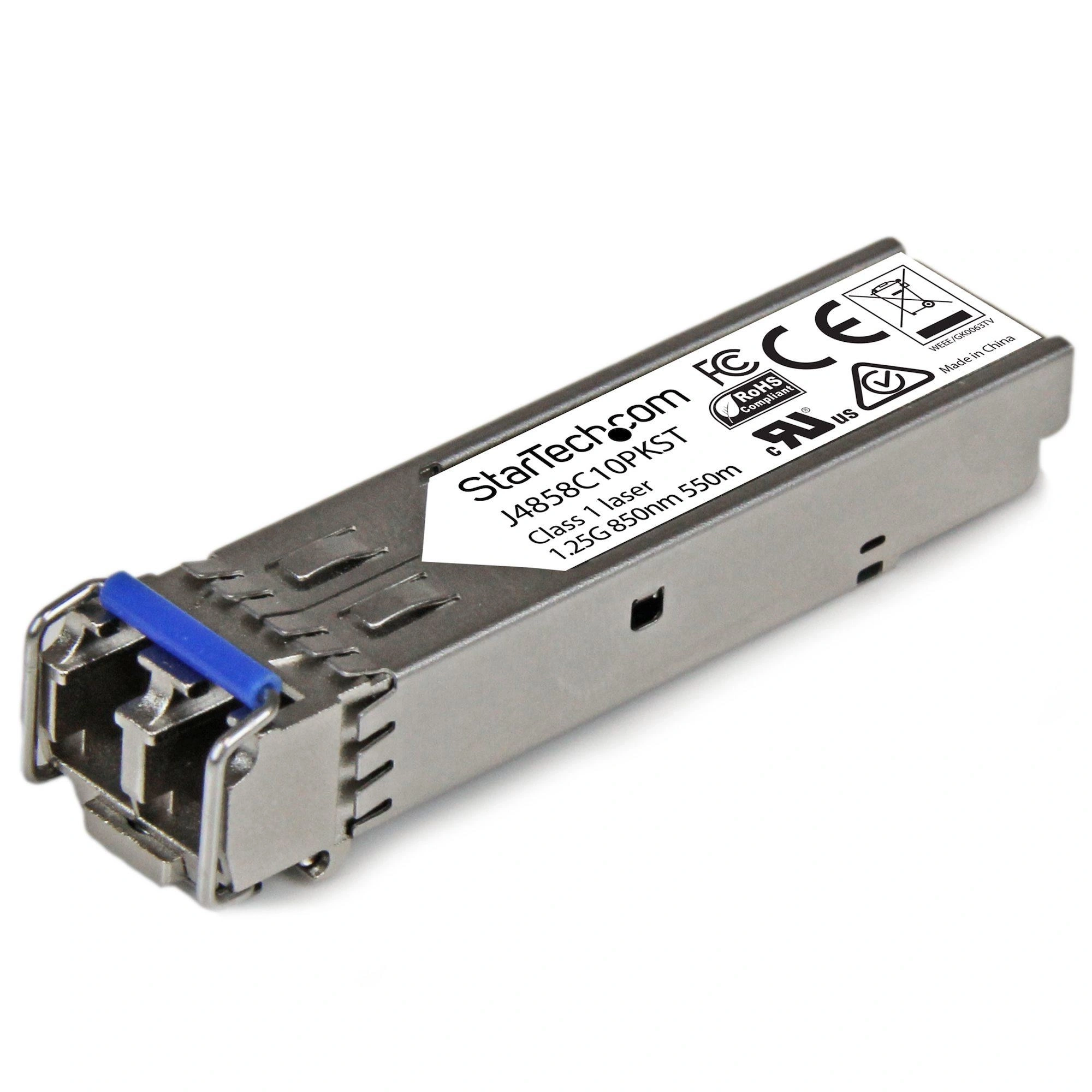StarTech.com Paquete de 10 Módulos SFP Compatibles con HPE J4858C - 1000BASE-SX - Fibra Multimodo MMF de 1 GbE - SFP Ethernet Gigabit 1Gb - LC - 550m - 850nm - HPE 1400, 1700, 1820 DDM