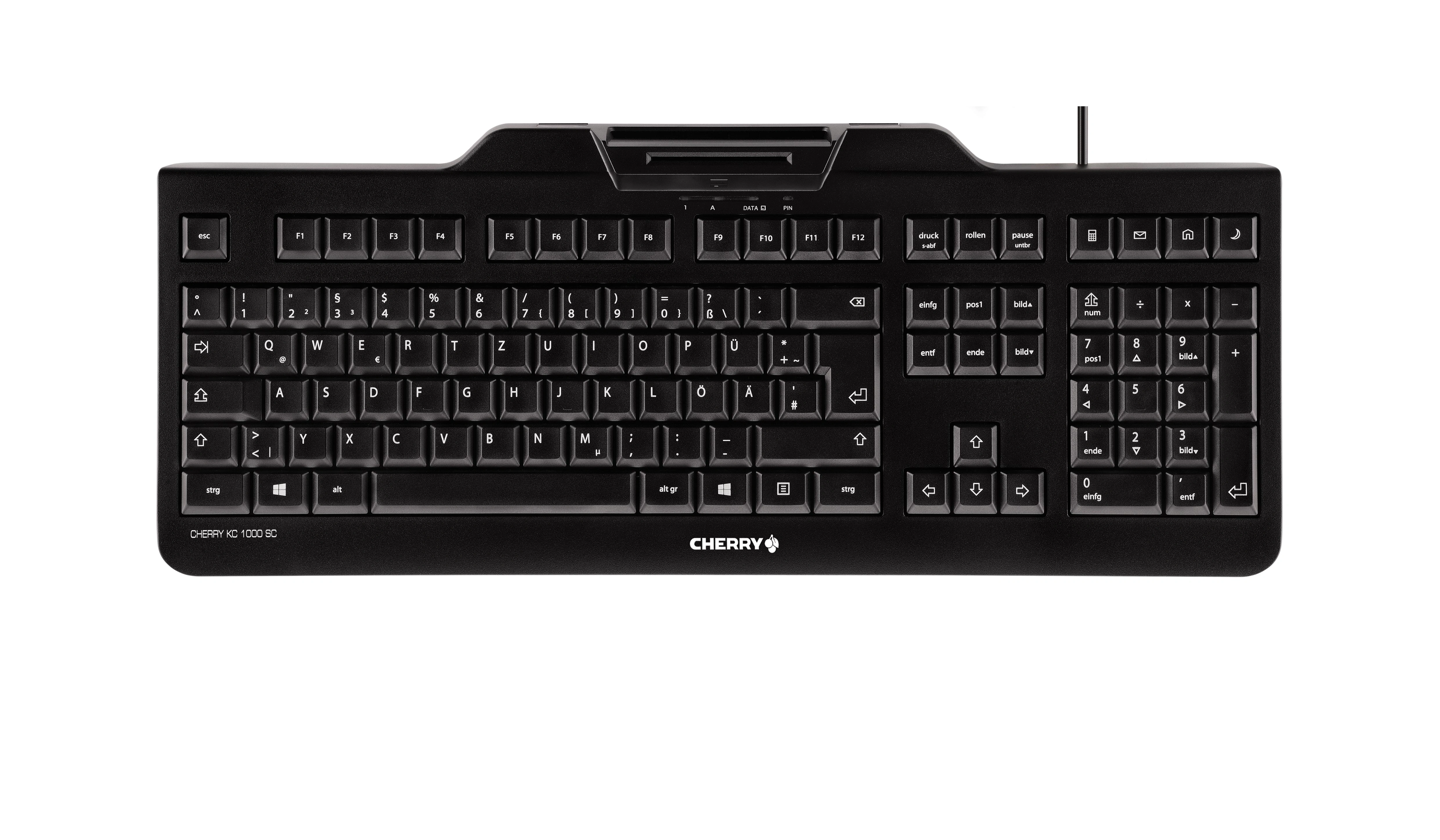 CHERRY KC 1000 SC teclado Oficina USB QWERTZ Alemán Negro