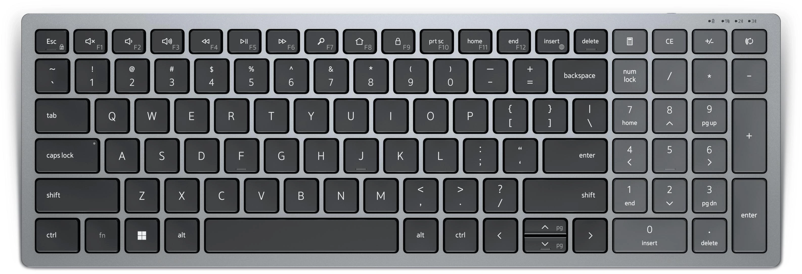 DELL KB740 teclado Oficina RF Wireless + Bluetooth QWERTY Internacional de EE.UU. Gris, Negro