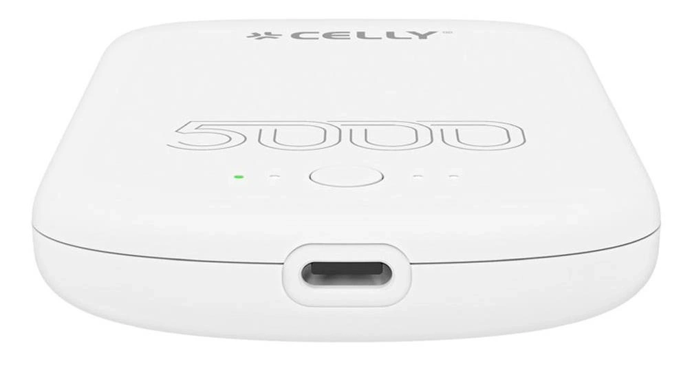 Celly MAGPB5000PROWH batería externa 5000 mAh Cargador inalámbrico Blanco