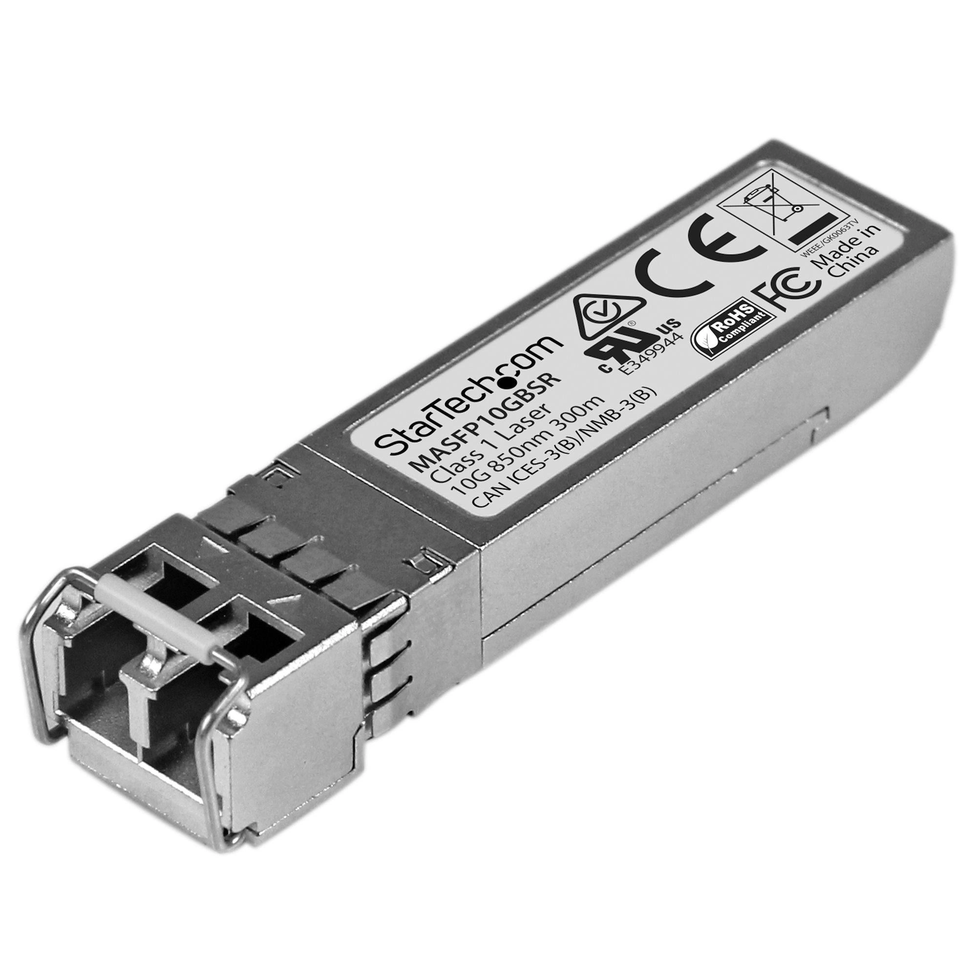 StarTech.com Módulo SFP+ Compatible con Cisco Meraki MA-SFP-10GB-SR - 10GBASE-SR - Multimodo 10GbE - SFP+ Ethernet Gigabit 10Gb - LC 300m - 850nm