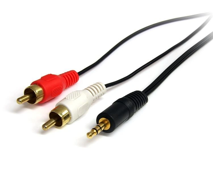 StarTech.com Cable Adaptador de Mini-Jack a RCA 91cm - Jack 3,5mm Macho - 2xRCA Macho - Negro